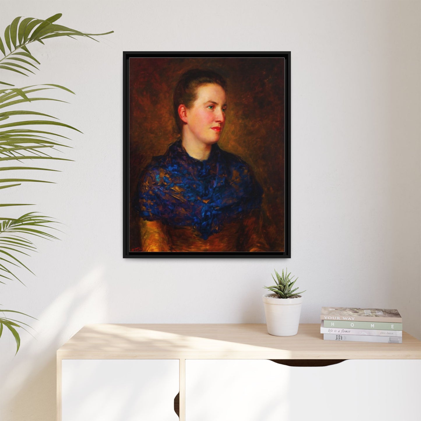 Framed Matte Canvas Portrait Print — Classic Victorian Woman Wall Art