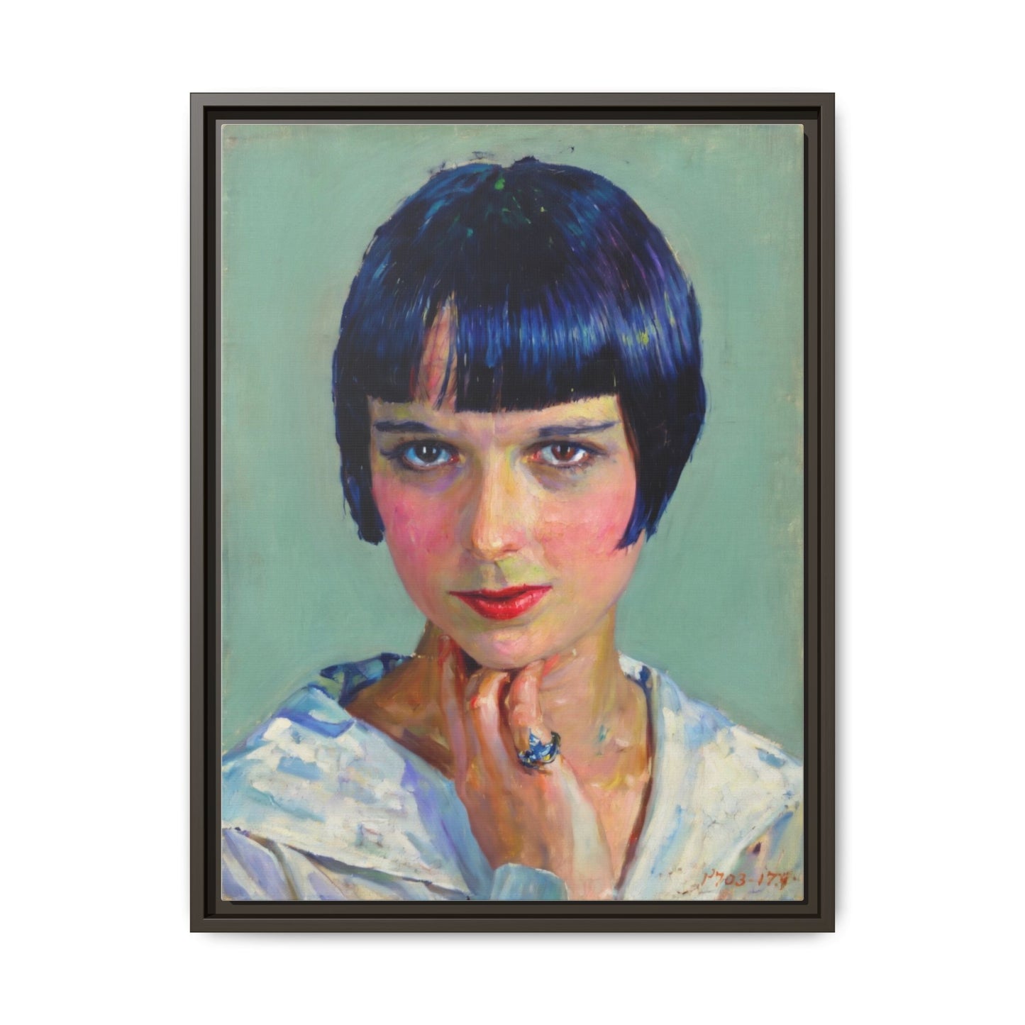 Framed Matte Canvas Portrait Print — Vintage Flapper Woman