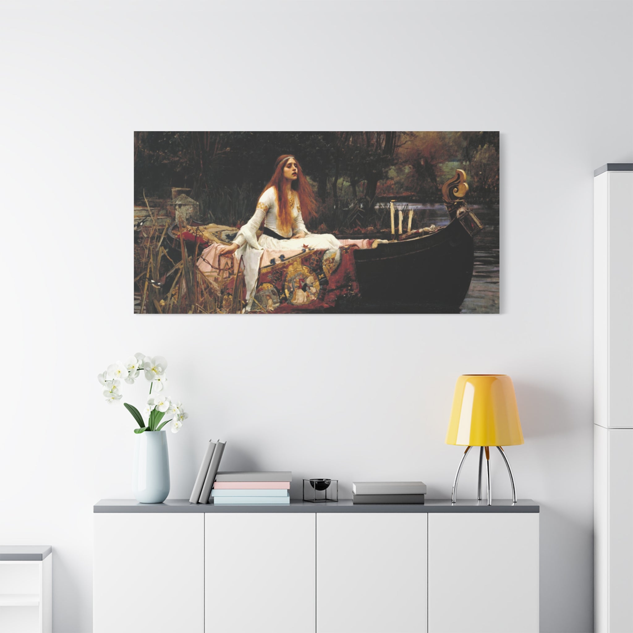 The Lady of Shalott by John William Waterhouse Matte Canvas Wall Art Print