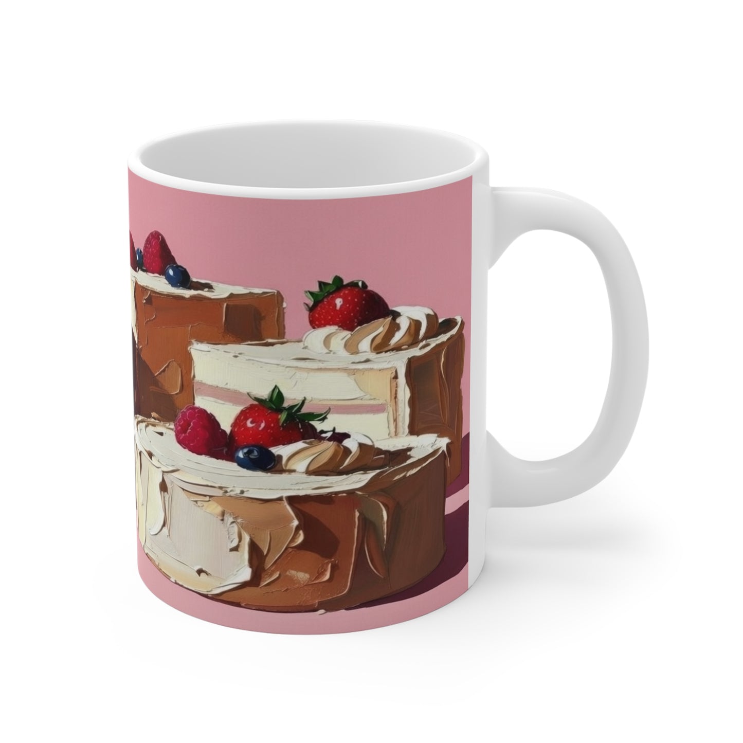 Berry Cheesecake Coffee Mug — Pink Dessert Ceramic Mug