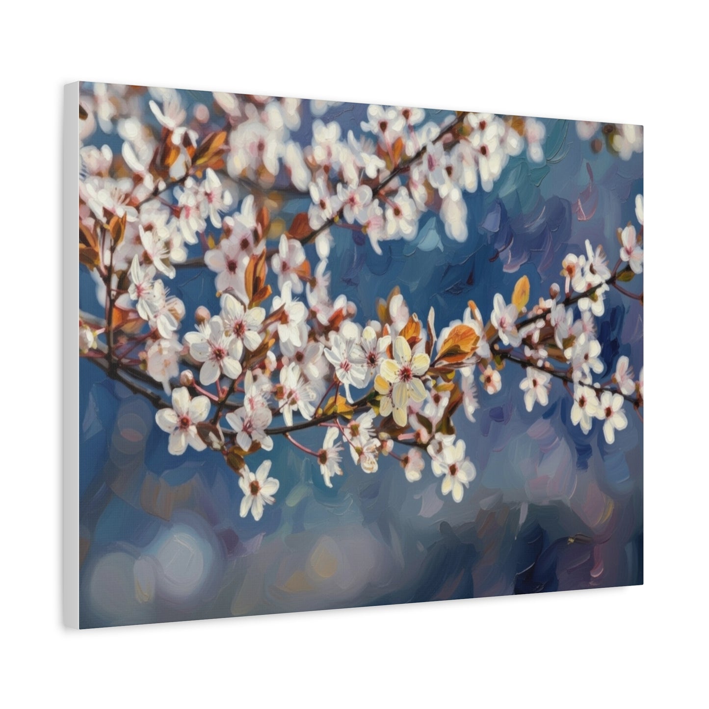Cherry Blossom Branch Matte Canvas Wall Art — Spring Floral Print