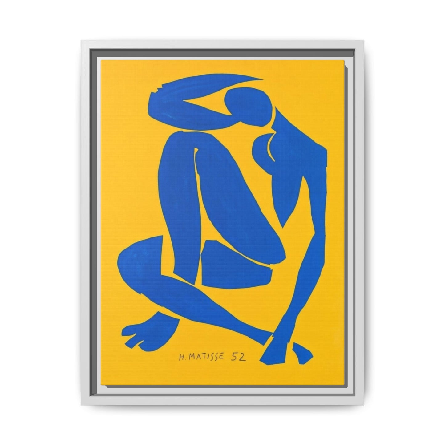 Abstract Blue Nude Matte Canvas Wall Art, Framed
