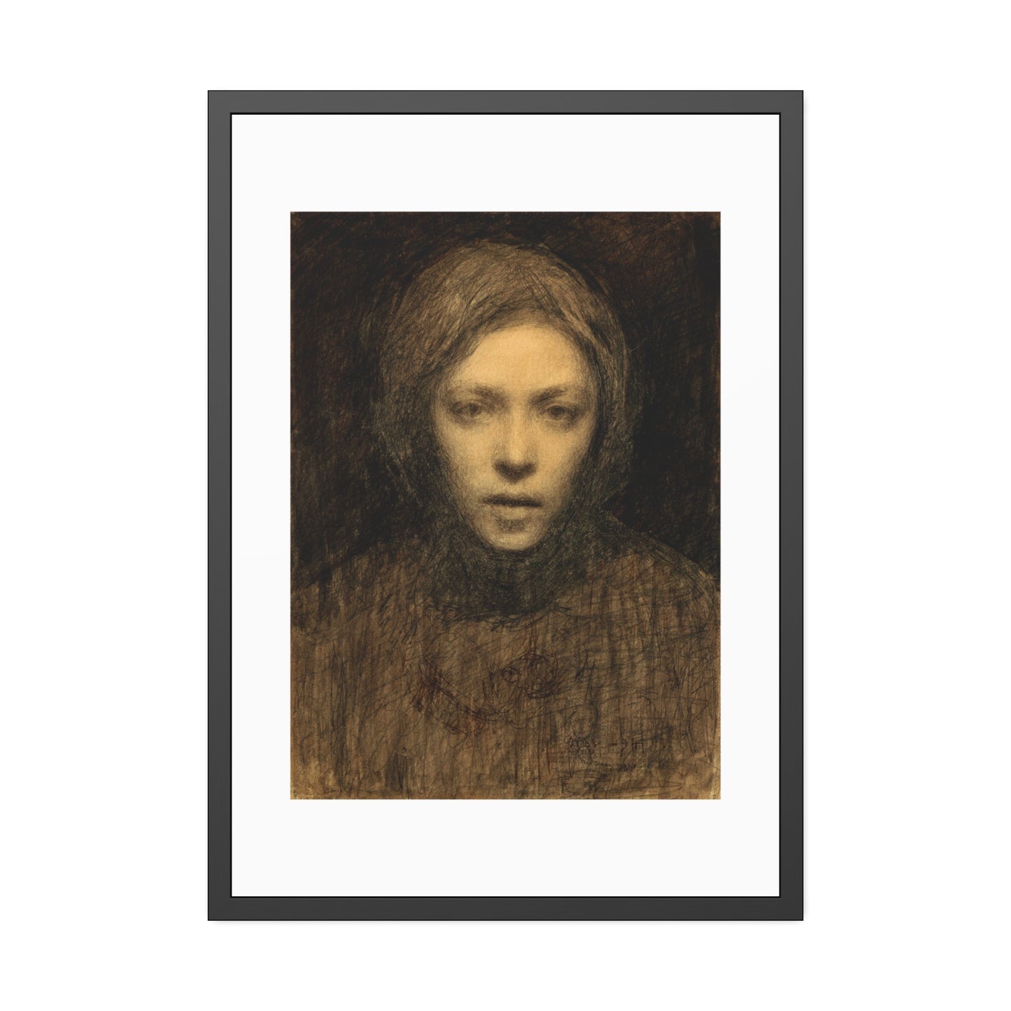 self-portrait by Ellen Thesleff Framed Art Wall Art Print