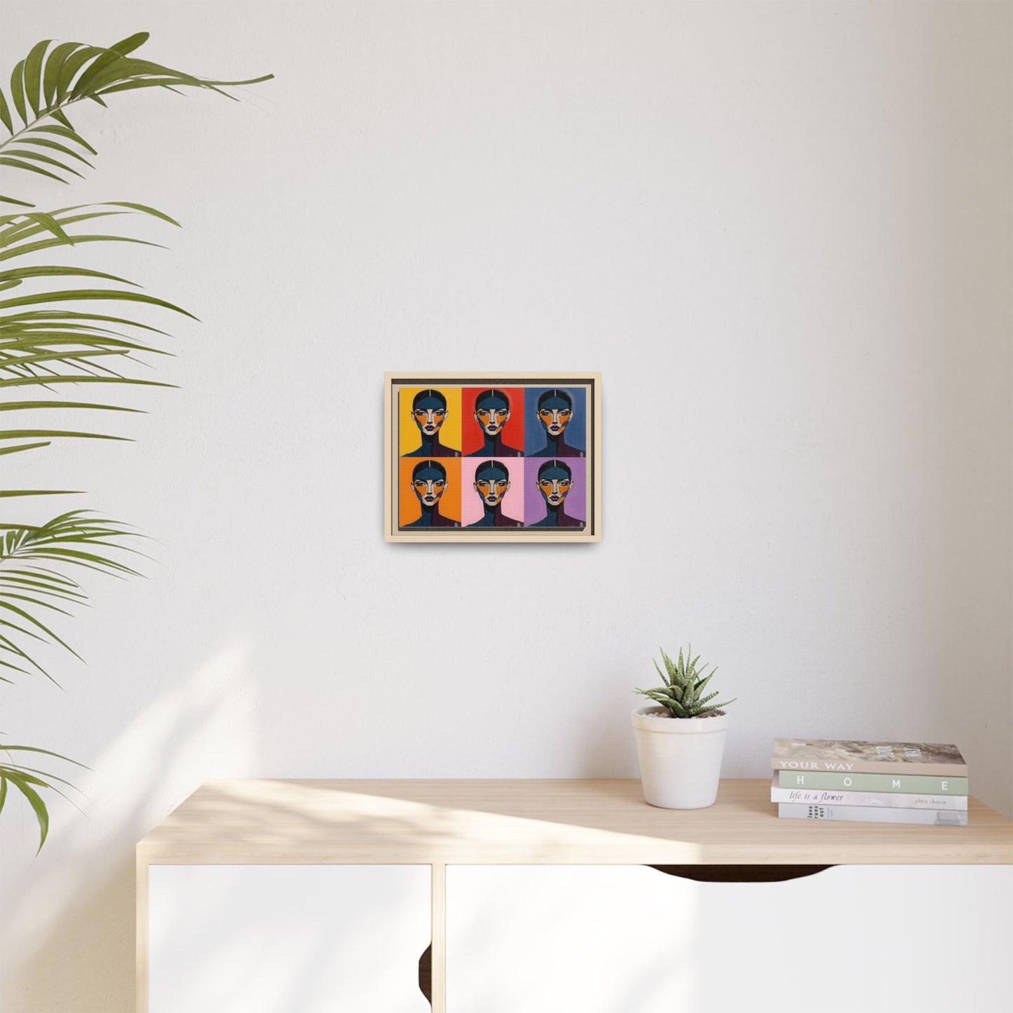 Pop Art Portrait Matte Canvas — Framed Multi-Color Wall Art