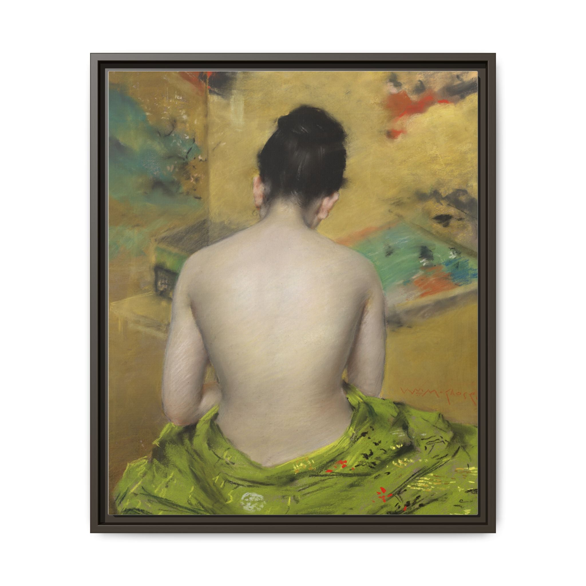 Study of Flesh Color and Gold by William Merritt Chase Framed Matte Canvas Art