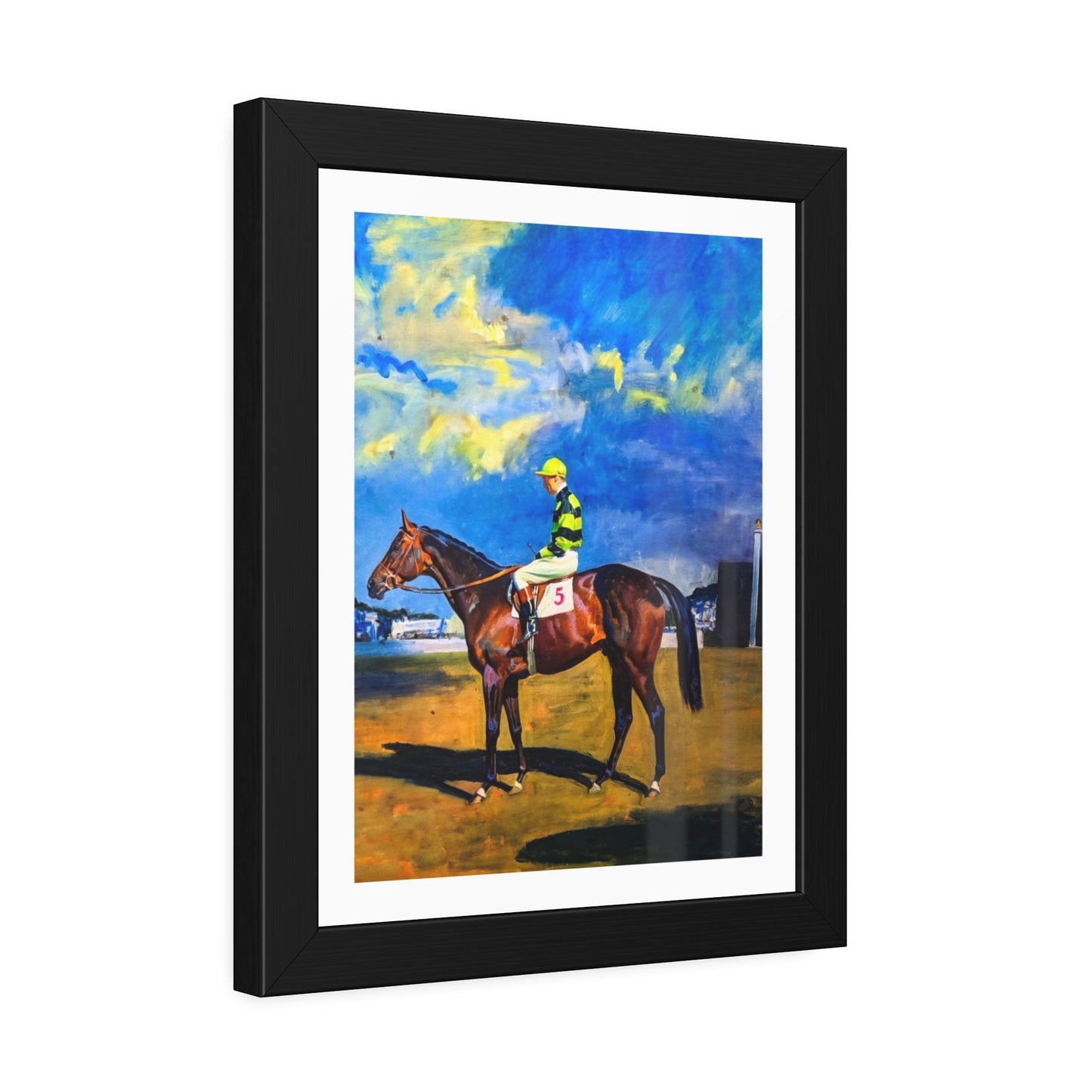 Framed Poster — Vintage Racehorse Jockey Art Print