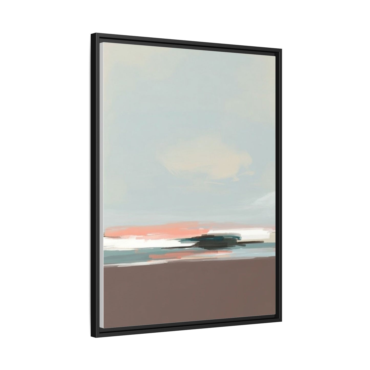 Framed Matte Canvas Print — Soft Coastal Abstract Landscape