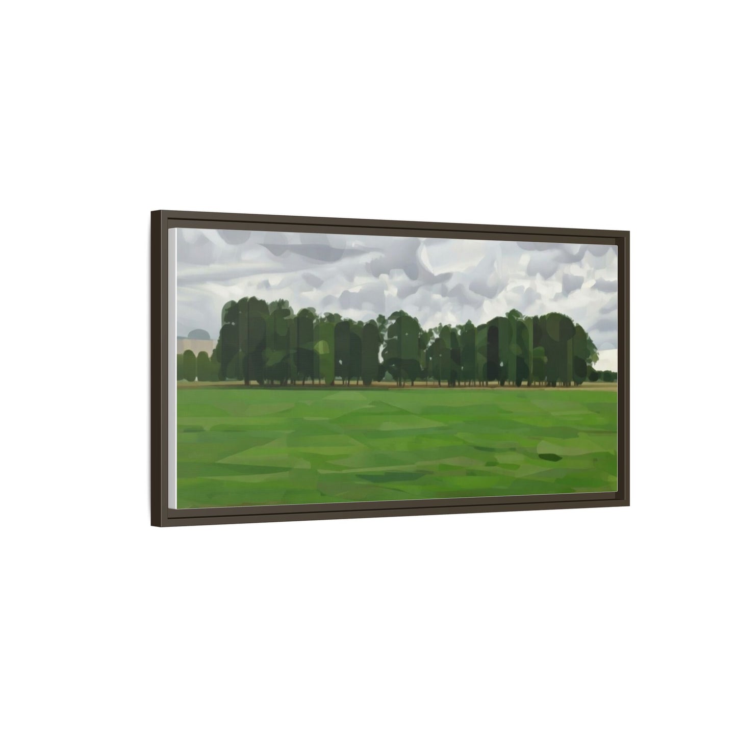 Framed Matte Canvas Print — Minimalist Green Landscape Art