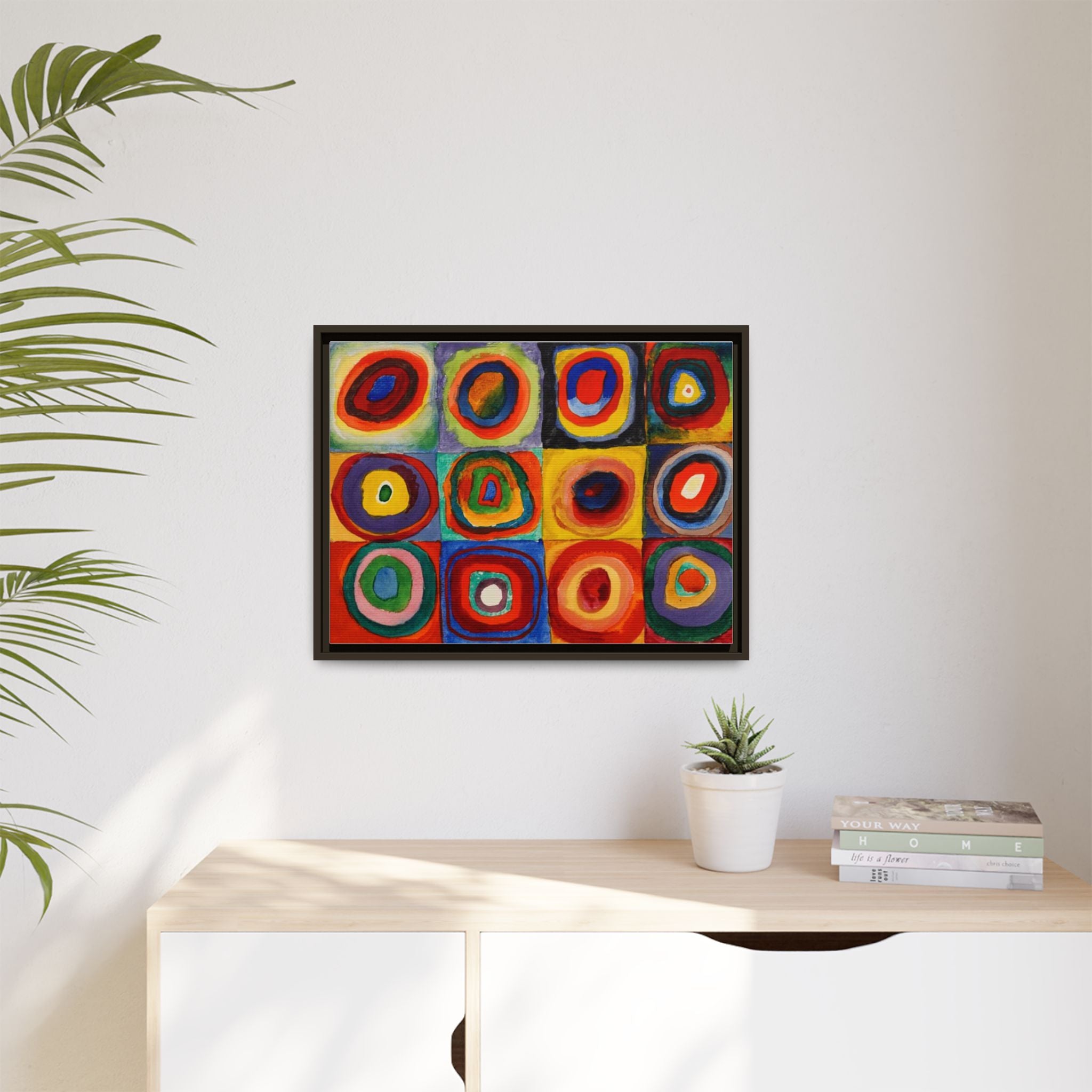 Colour Study, Squares with Concentric Circles by Vassily Kandinsky Framed Abstract Canvas Print