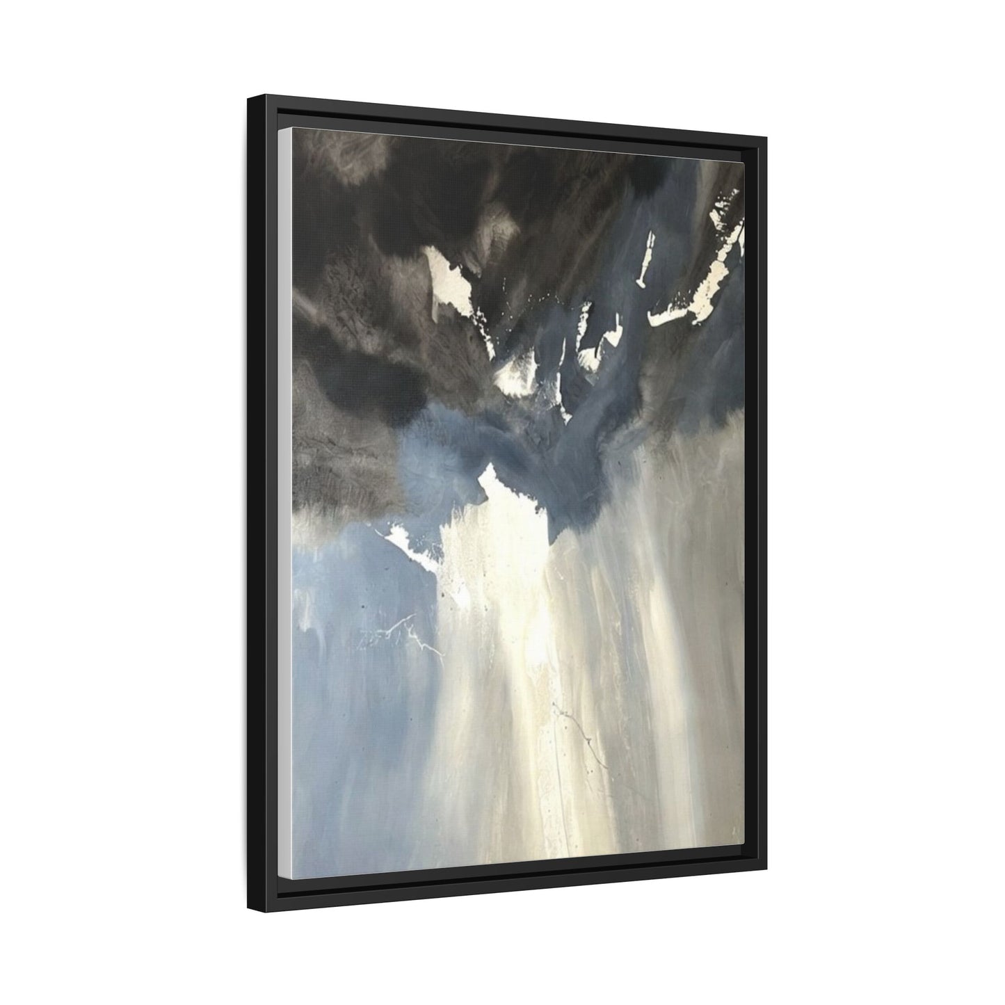Framed Matte Canvas Art — Moody Abstract Sky Painting