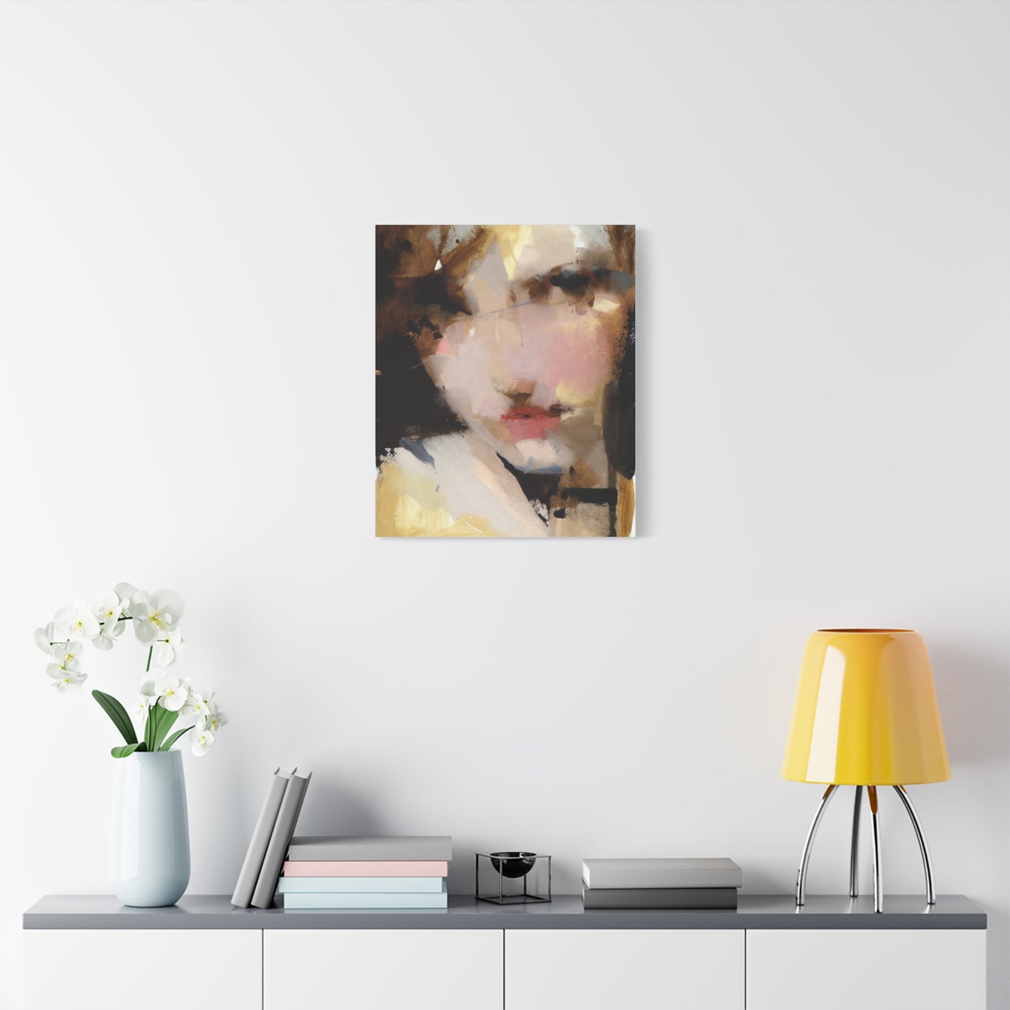 Abstract Portrait Matte Canvas Print — Modern Feminine Wall Art