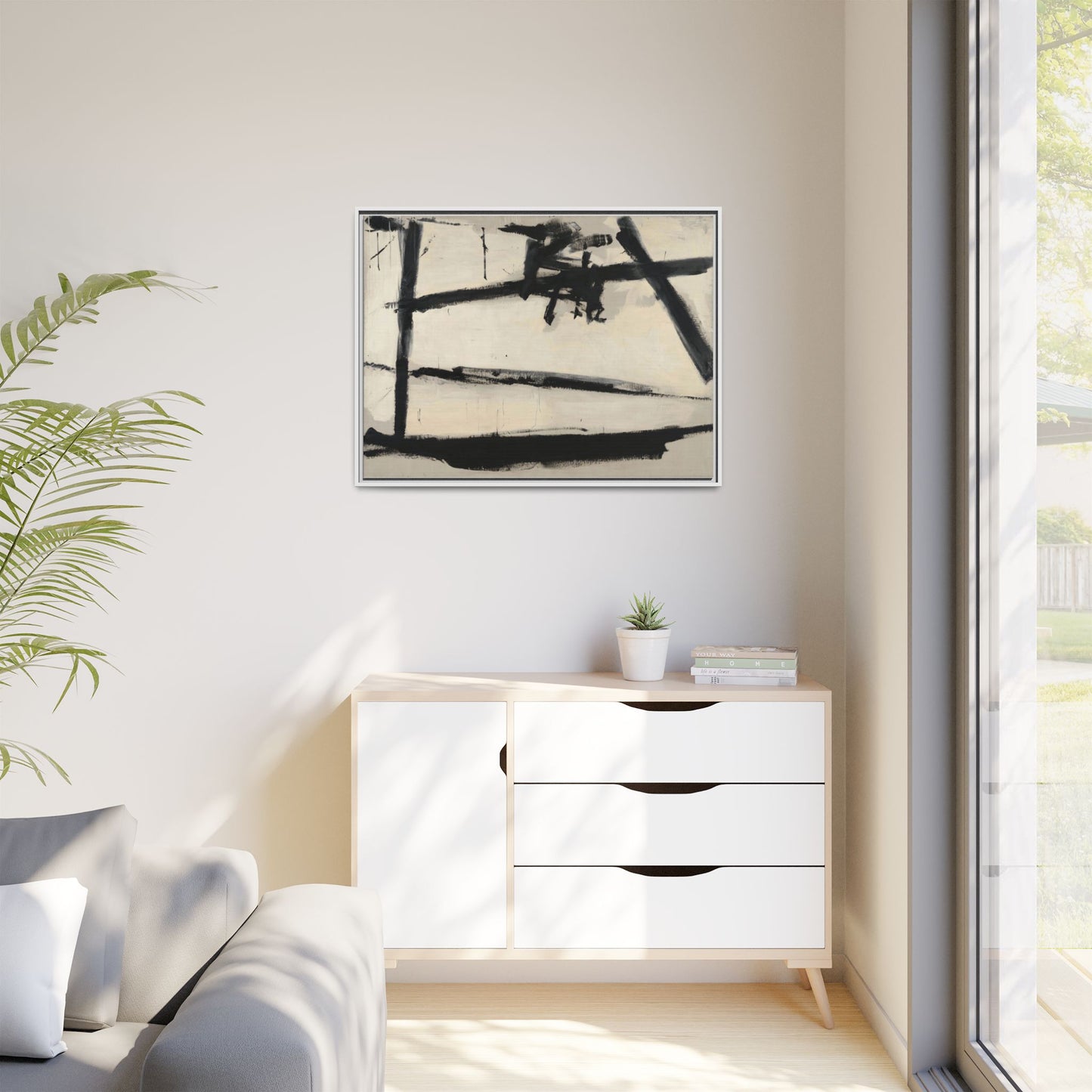 Painting Number 2 by Franz Kline Framed Abstract Canvas Art Print