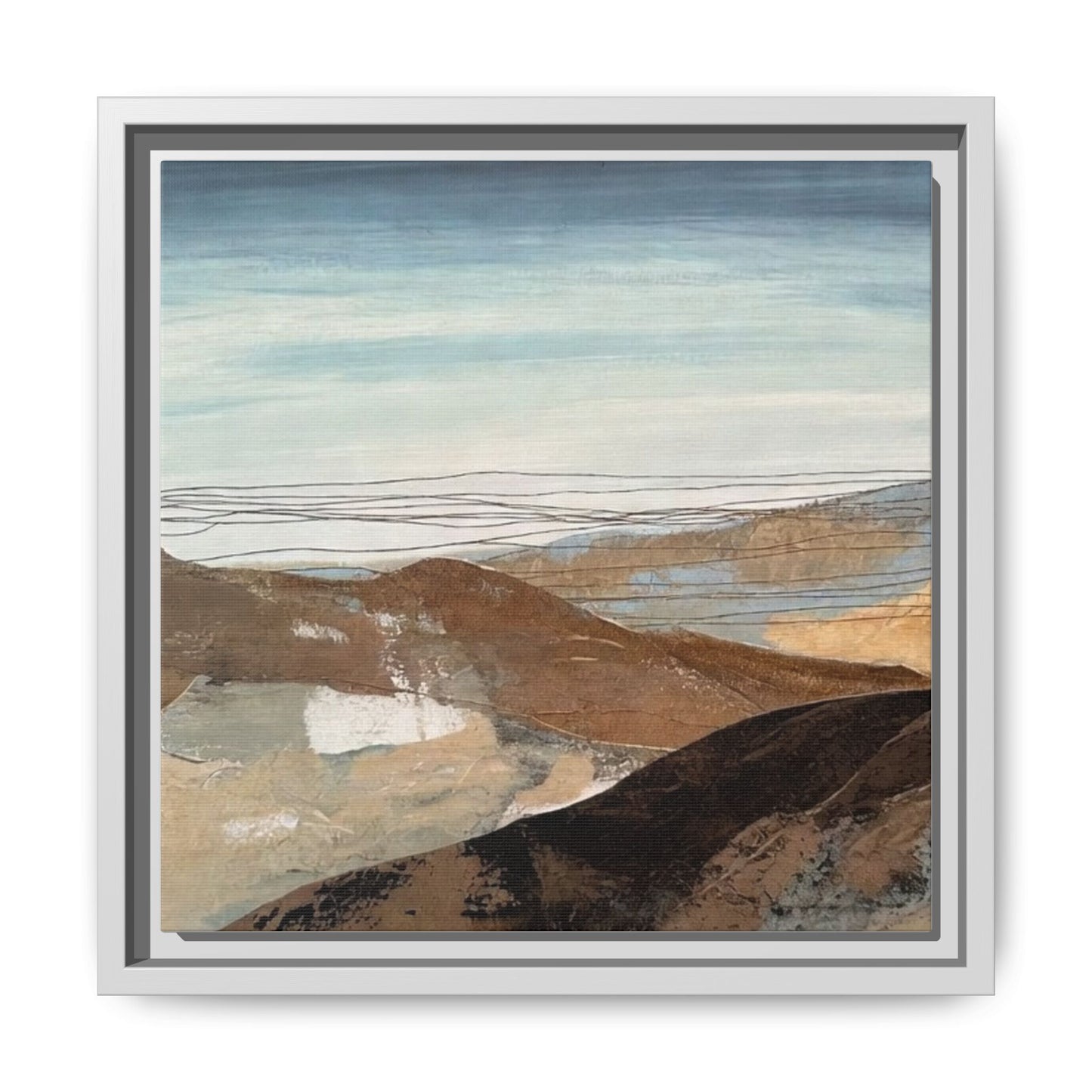 Framed Matte Canvas Art — Serene Abstract Landscape