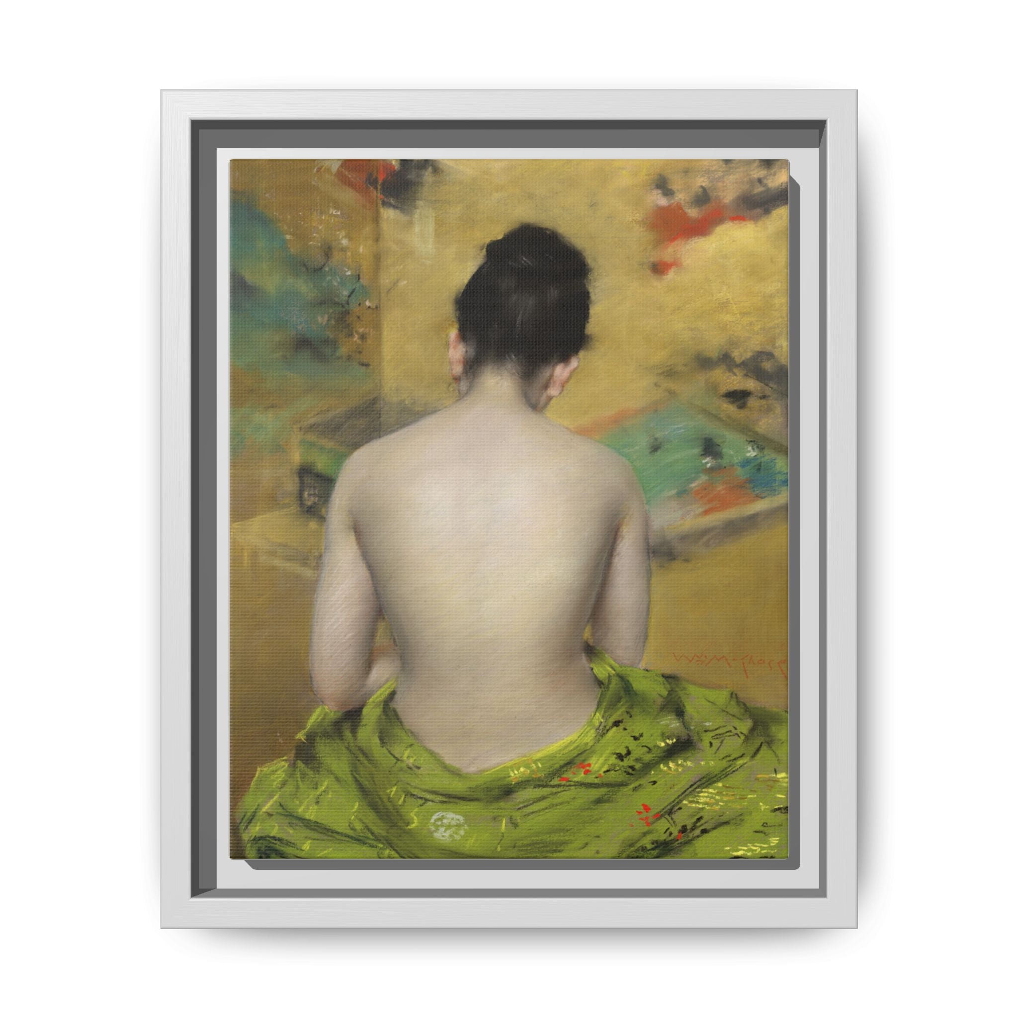 Study of Flesh Color and Gold by William Merritt Chase Framed Matte Canvas Art