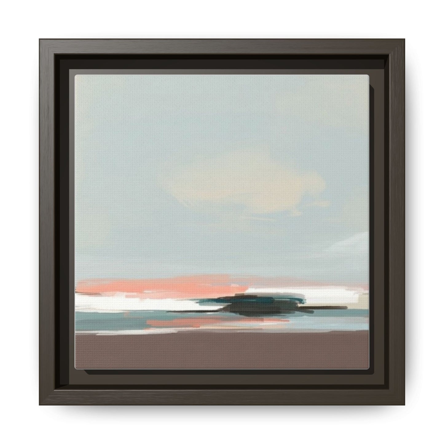 Framed Matte Canvas Print — Soft Coastal Abstract Landscape