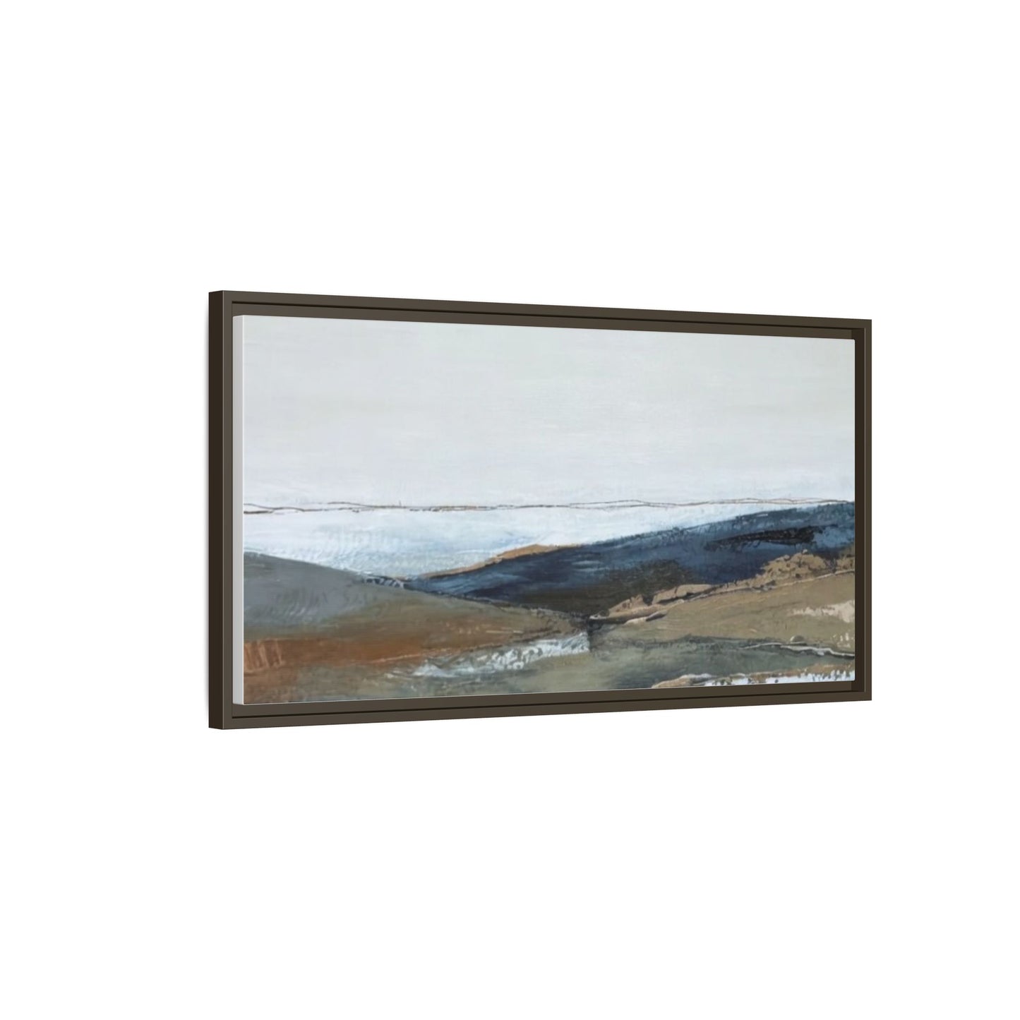 Framed Matte Canvas Wall Art — Serene Coastal Abstract Landscape