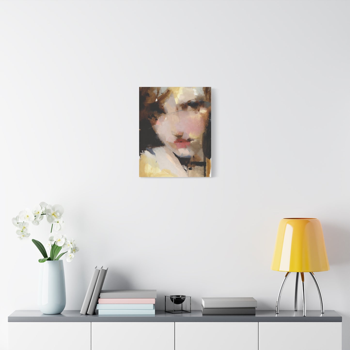 Abstract Portrait Matte Canvas Print — Modern Feminine Wall Art
