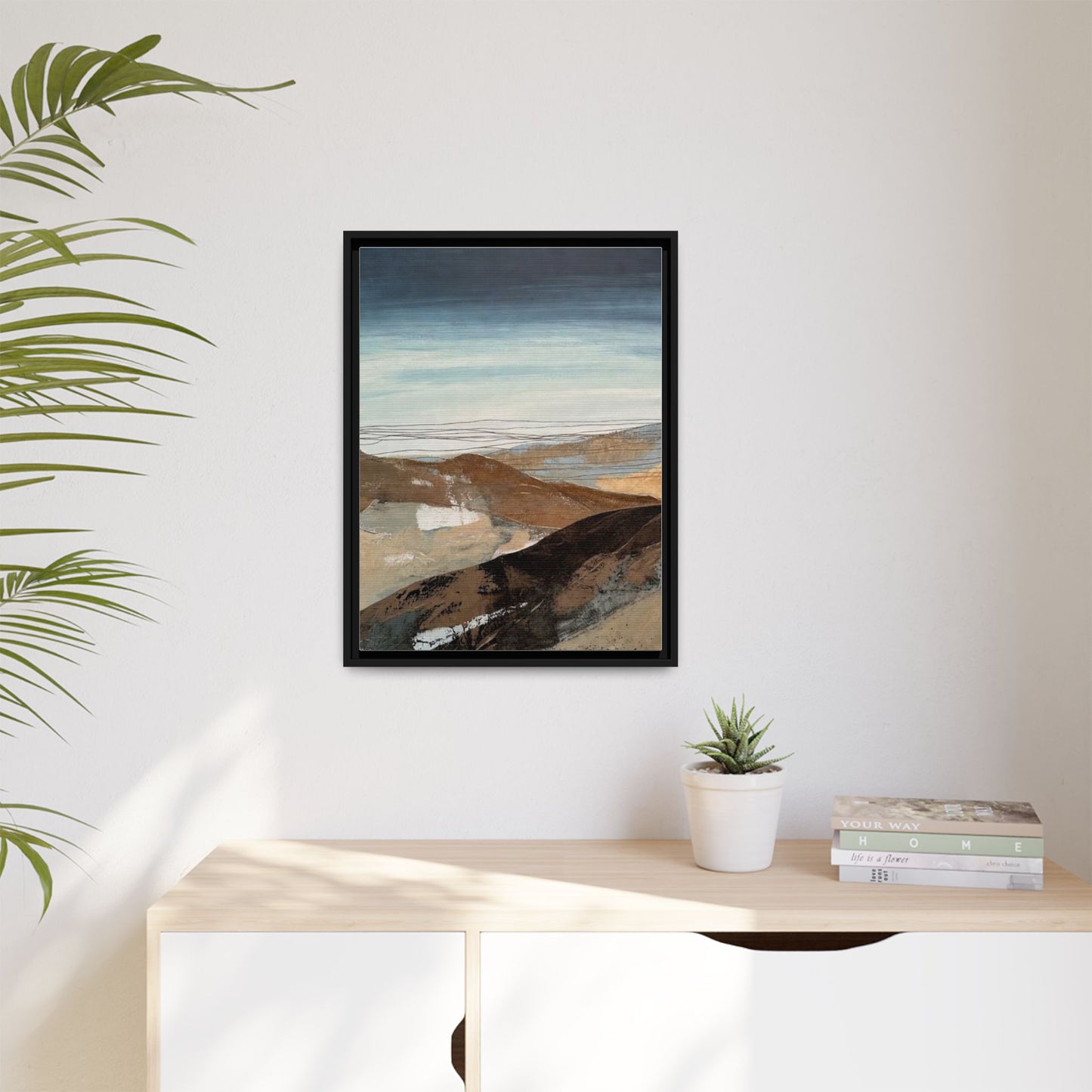 Framed Matte Canvas Art — Serene Abstract Landscape