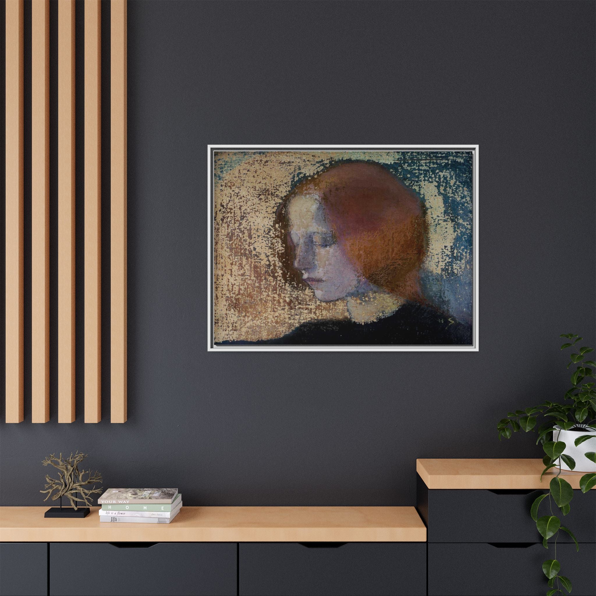Fragment by Helena Schjerfbeck Framed Matte Canvas Art Print