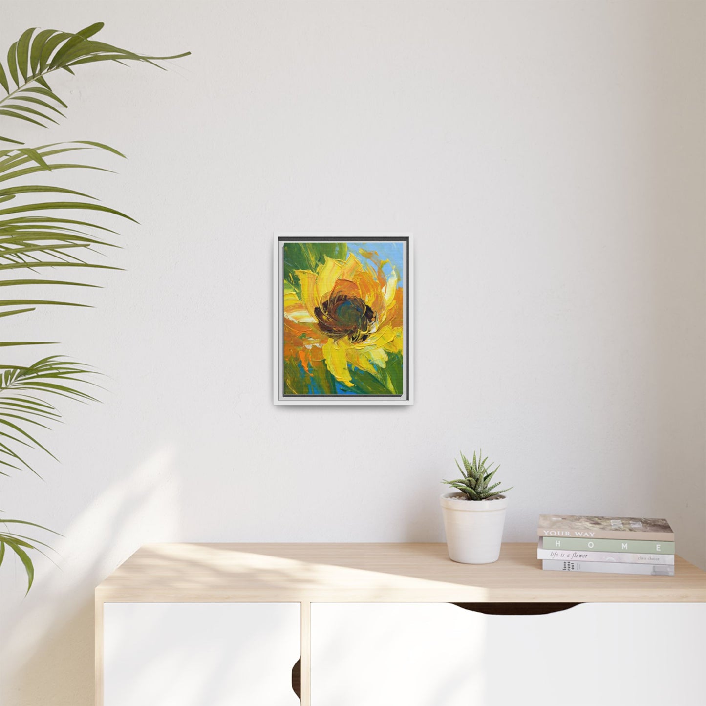Framed Sunflower Abstract Matte Canvas Print