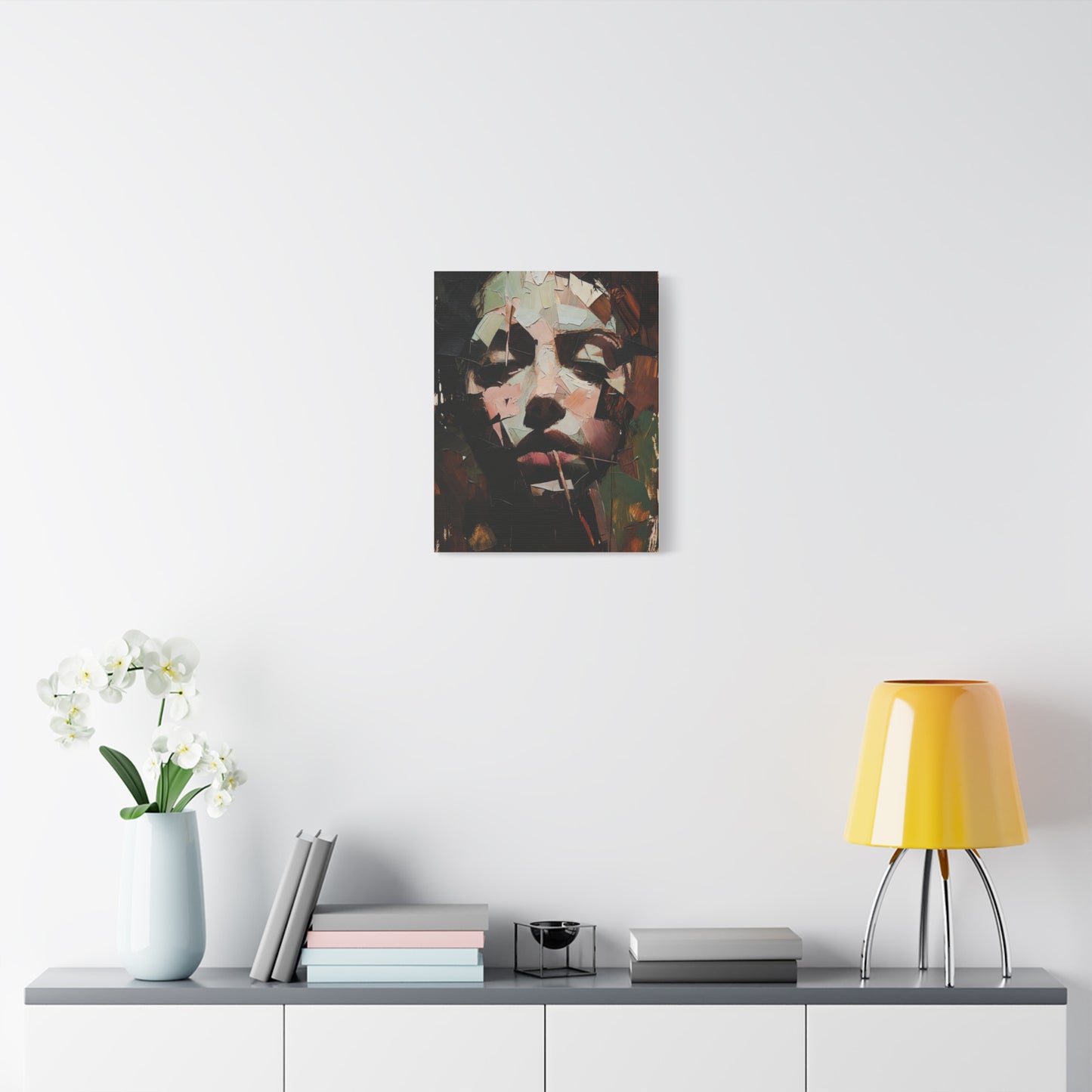 Abstract Portrait Matte Stretched Canvas (1.25") — Contemporary Textured Face Art