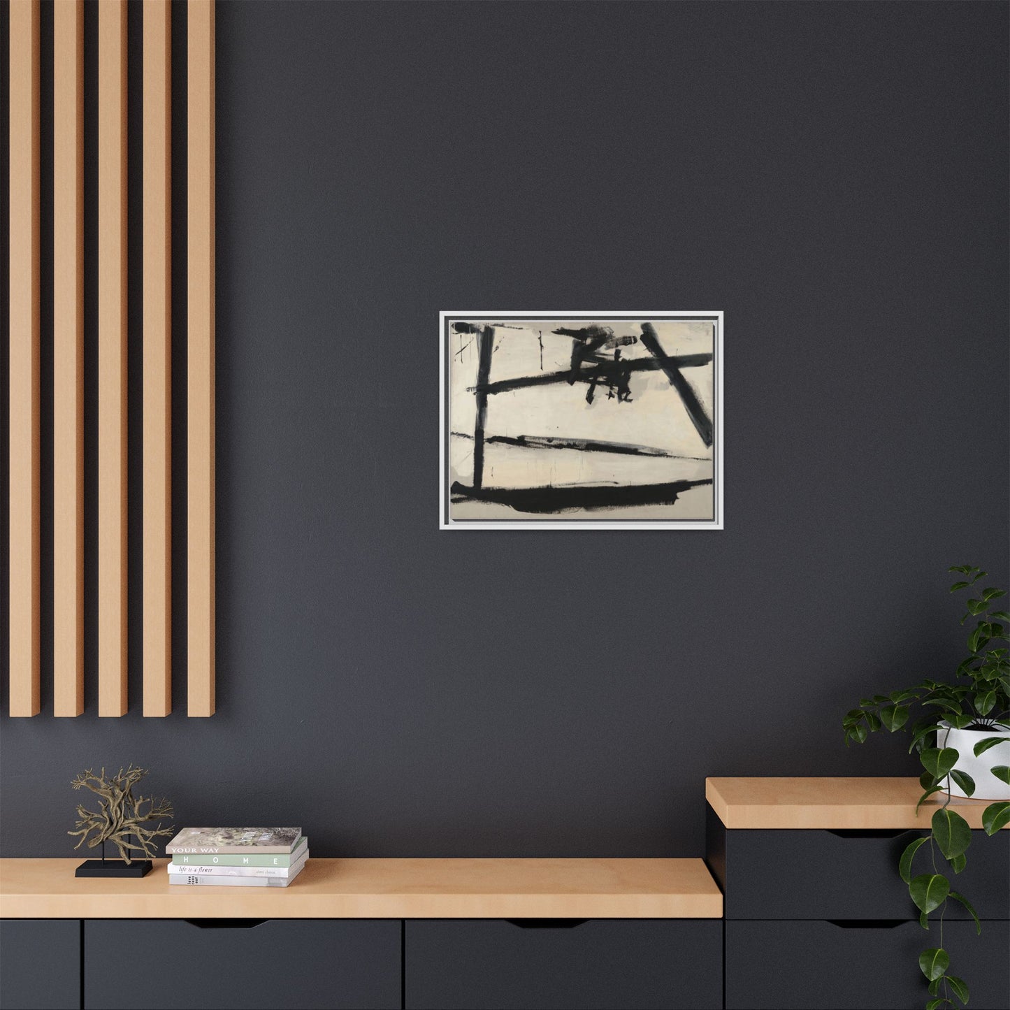 Painting Number 2 by Franz Kline Framed Abstract Canvas Art Print