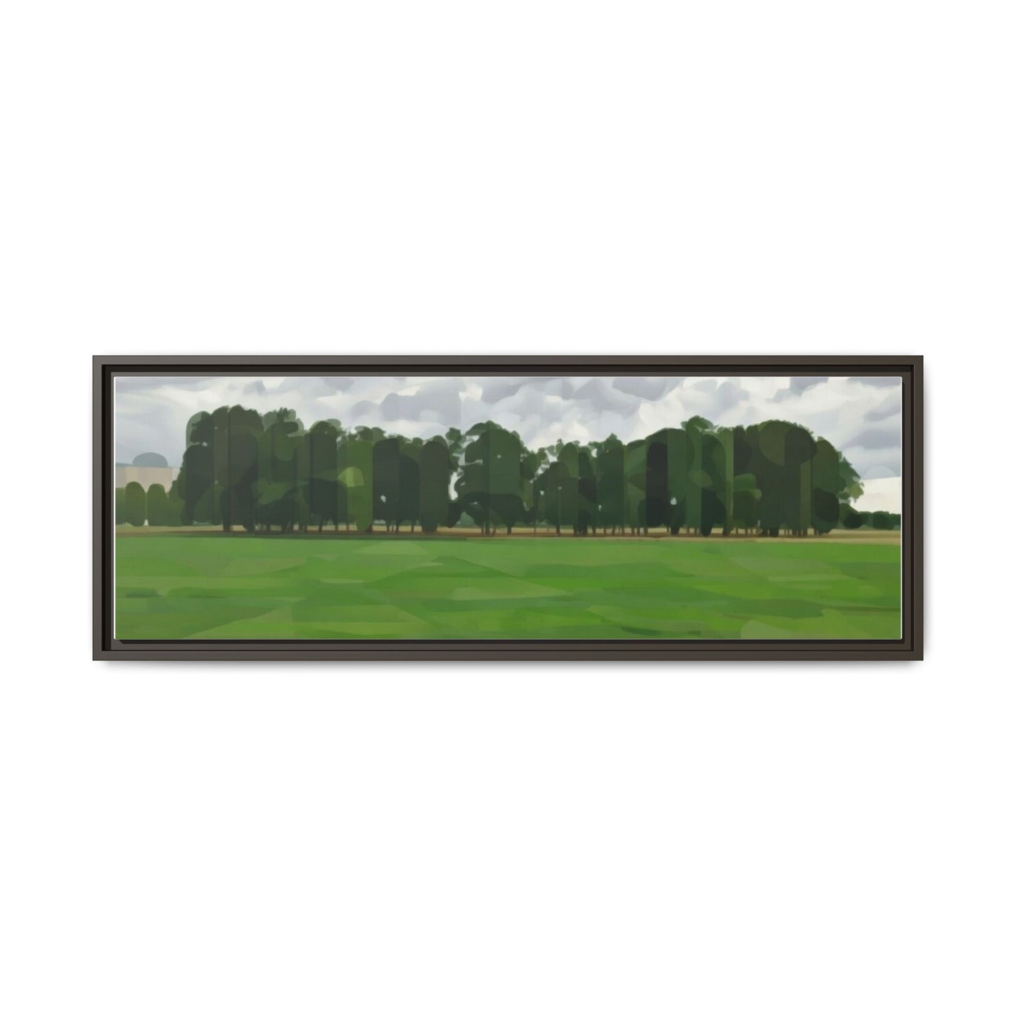 Framed Matte Canvas Print — Minimalist Green Landscape Art