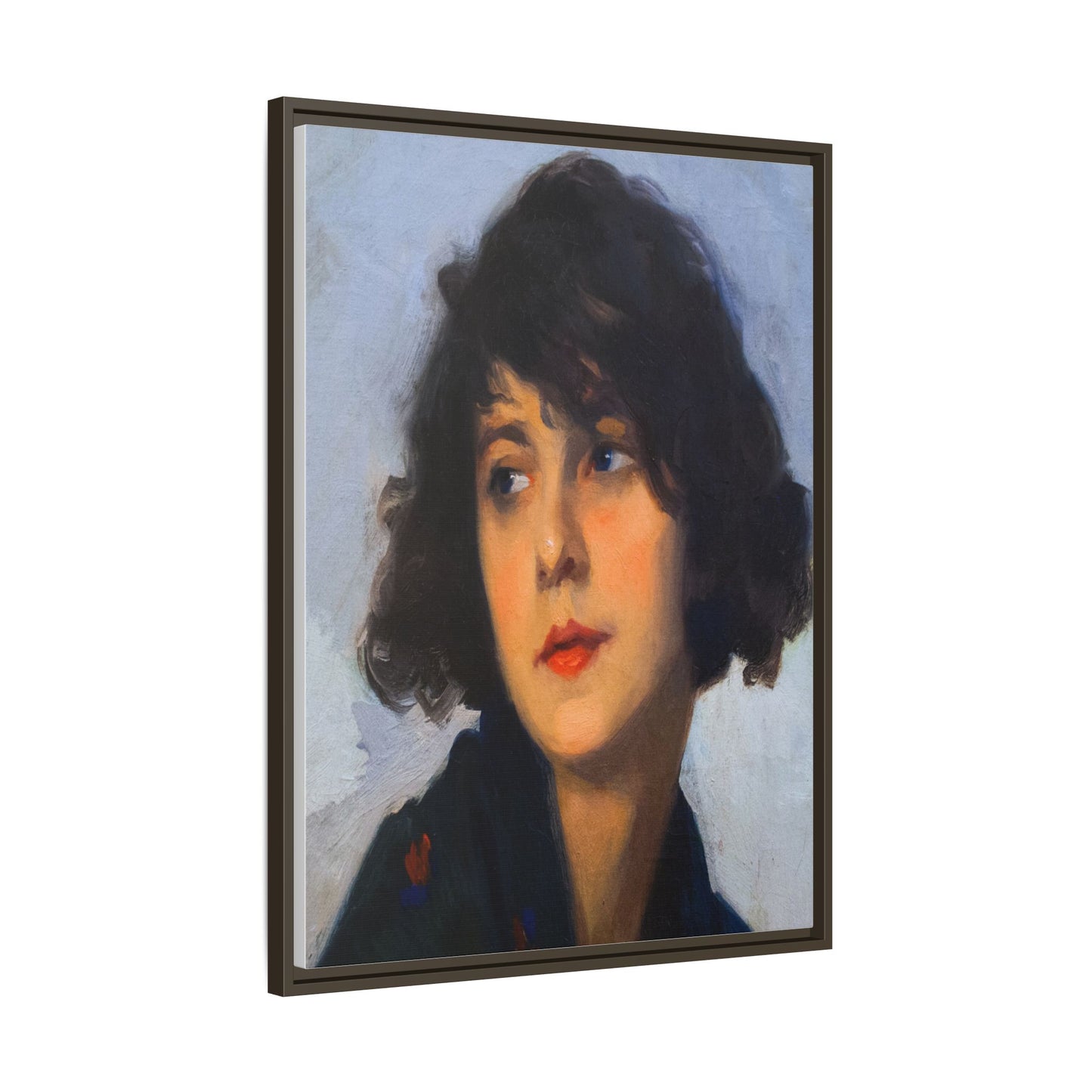 Mulher do chale verde (cropped) by Cyprien Eugene Boulet Framed Matte Canvas Print