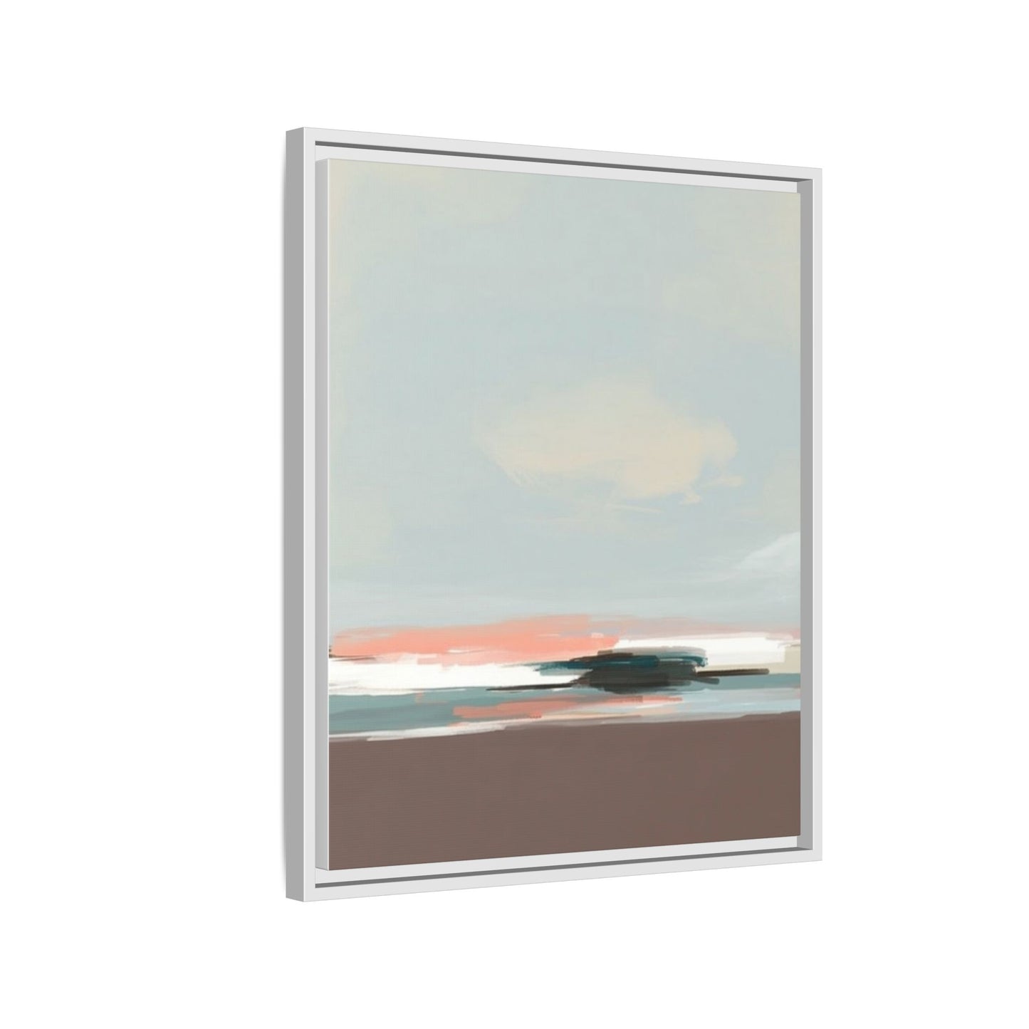 Framed Matte Canvas Print — Soft Coastal Abstract Landscape