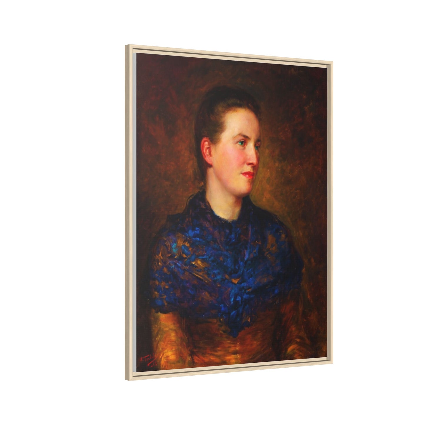 Framed Matte Canvas Portrait Print — Classic Victorian Woman Wall Art