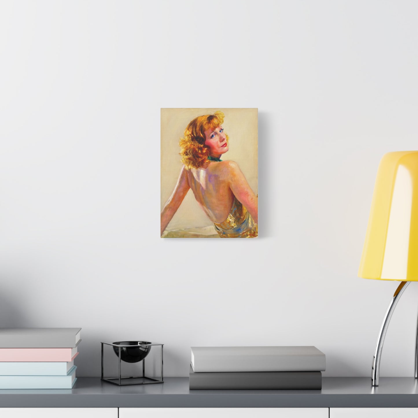 Vintage Greta Garbo Glam Portrait Canvas