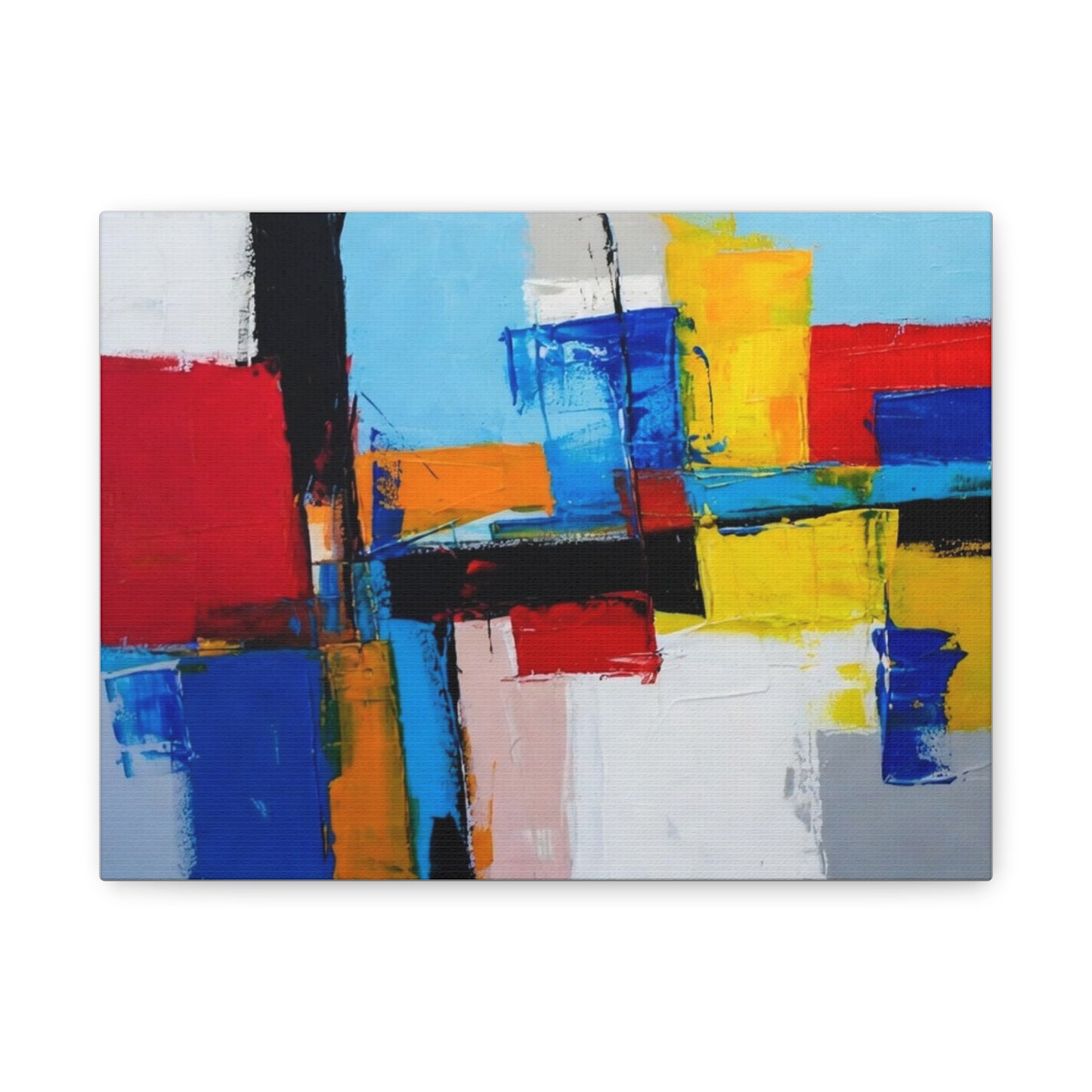 Abstract Color Block Canvas Print — Modern Geometric Wall Art