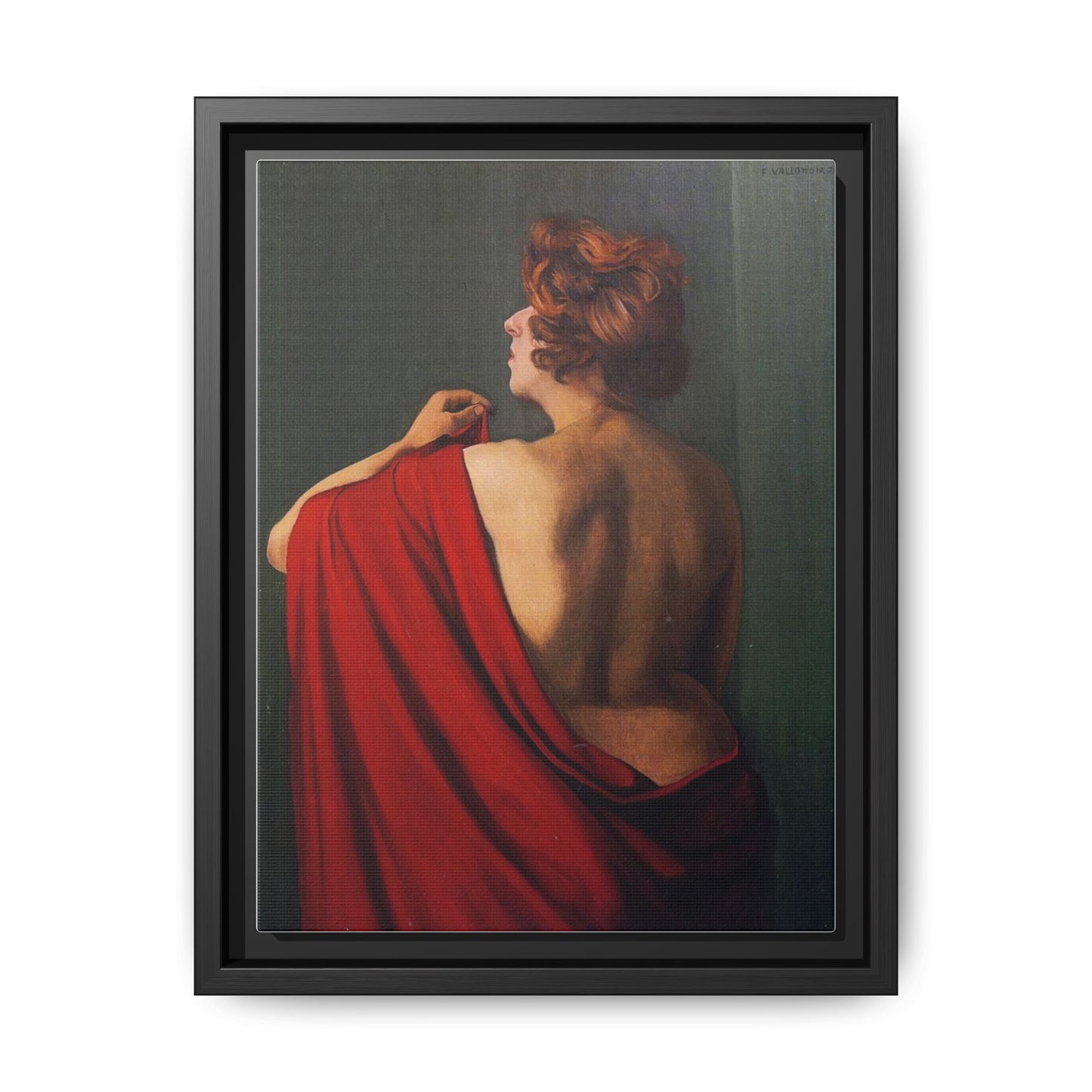 Femme au châle rouge by Félix Vallotton Framed Matte Canvas Wall Art Print