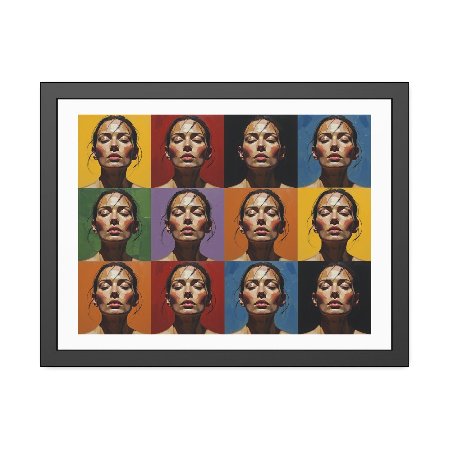 Framed Poster – Color Pop Portrait Grid Wall Art