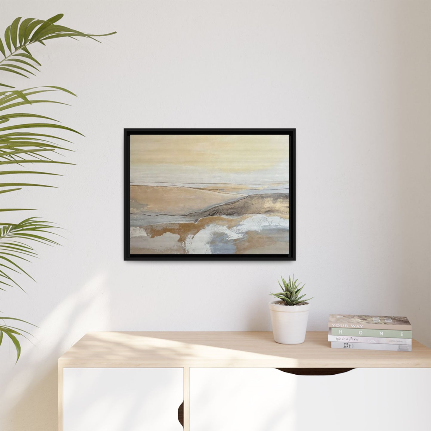 Framed Abstract Coastal Landscape Matte Canvas Wall Art