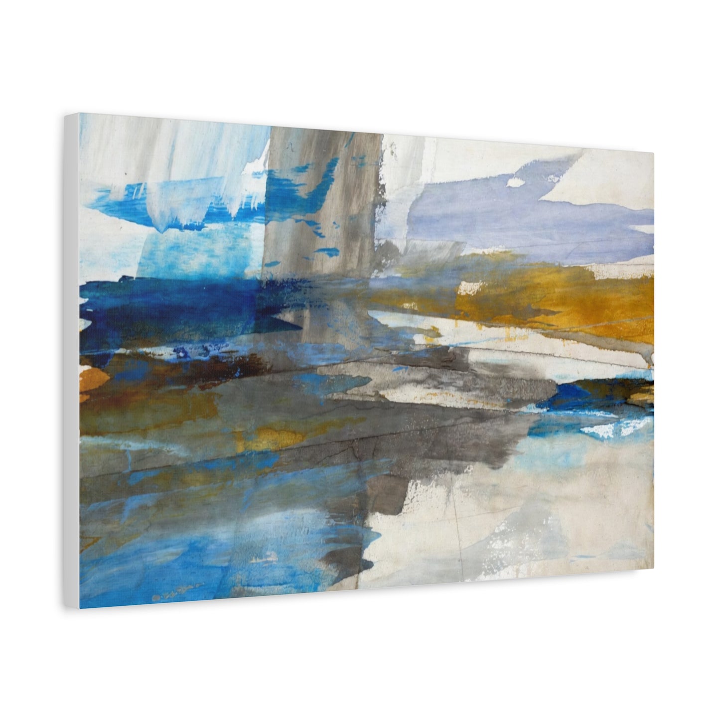 Abstract Coastal Blue Matte Canvas Print — Stretched 1.25" Wall Art