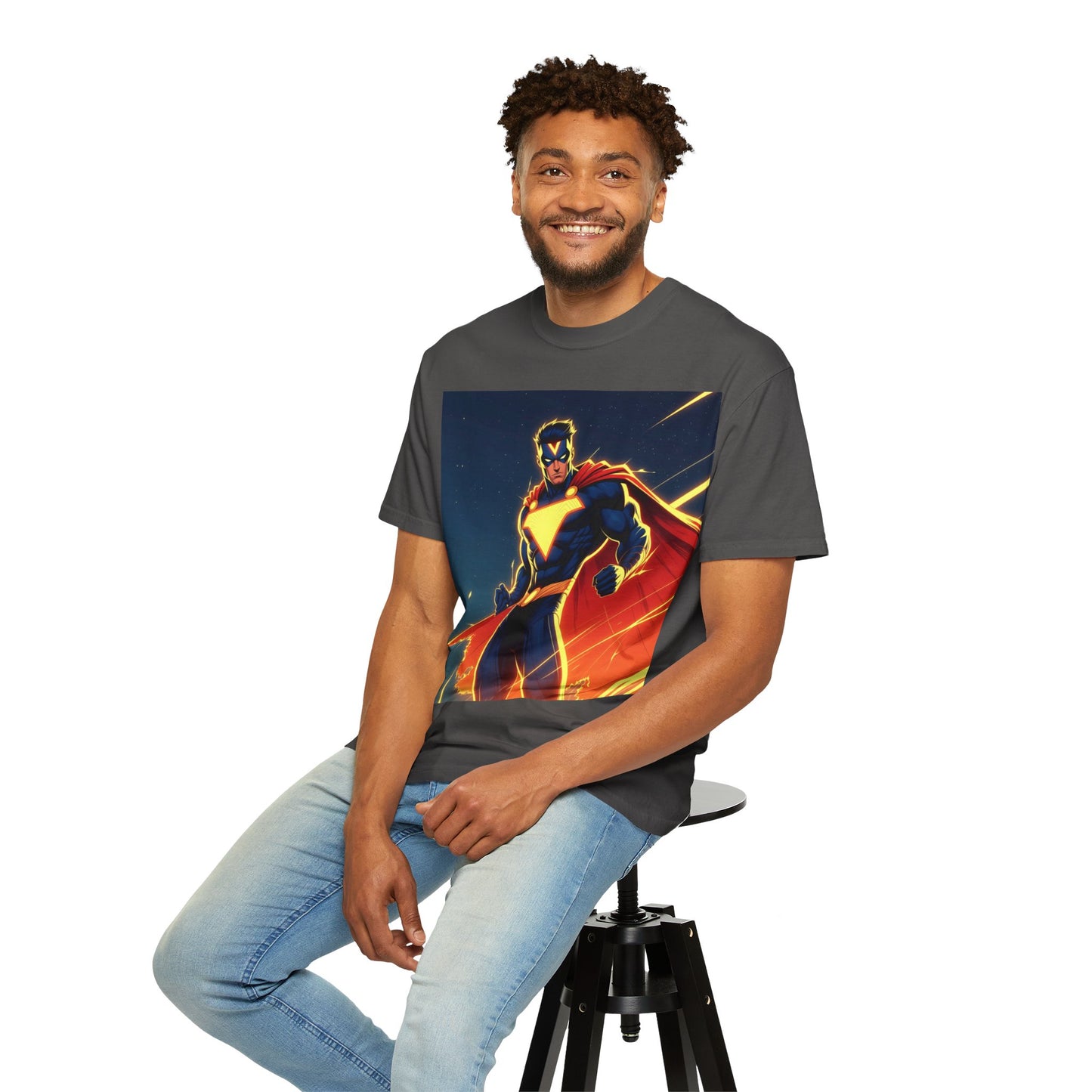Superhero Graphic T-Shirt – Bold Cape Hero Design