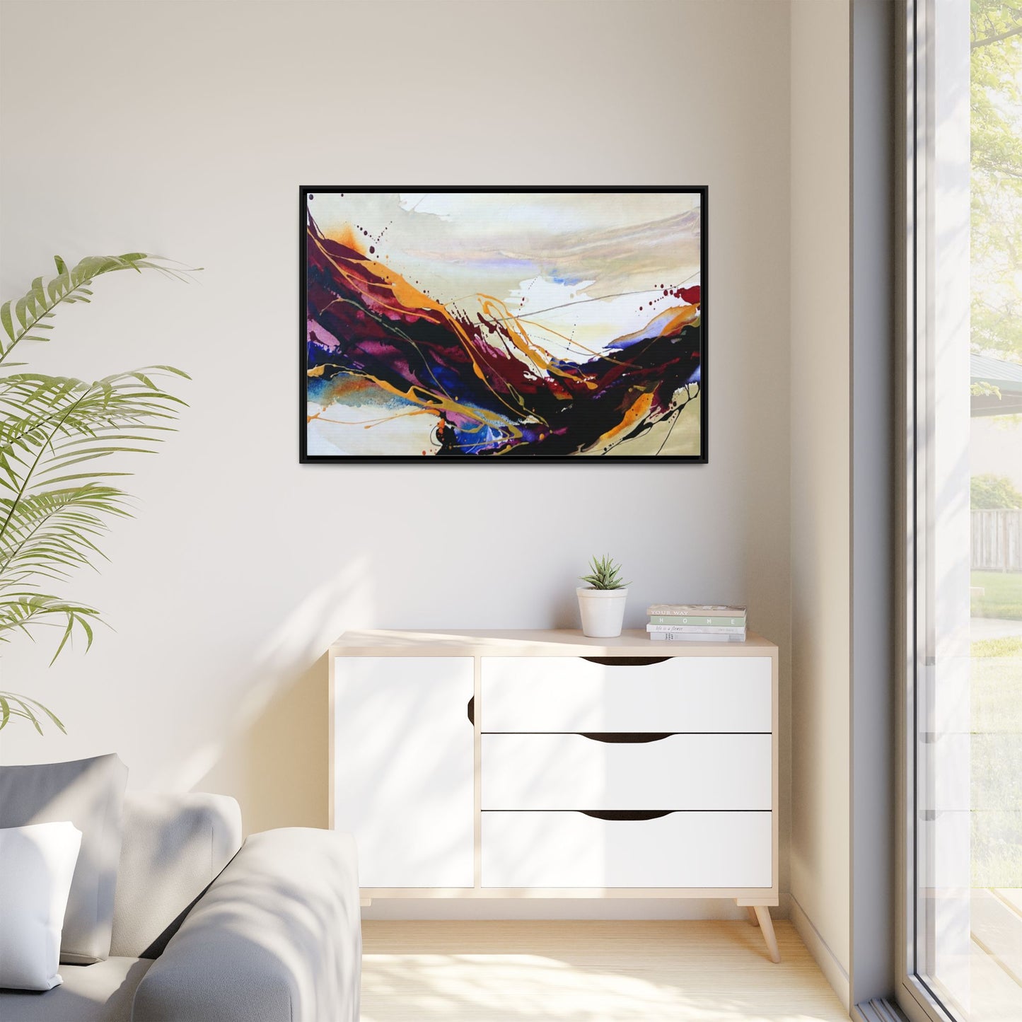 Abstract Flow Matte Canvas Framed Wall Art