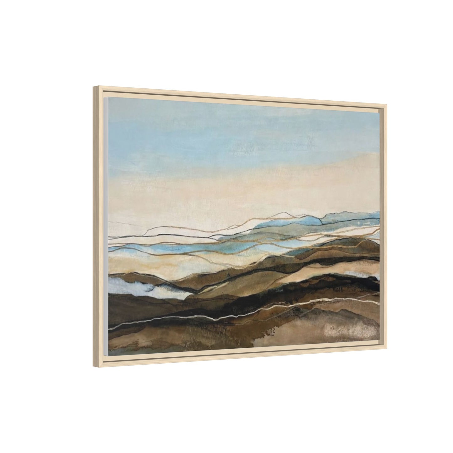 Framed Matte Canvas Print — Abstract Coastal Landscape Wall Art