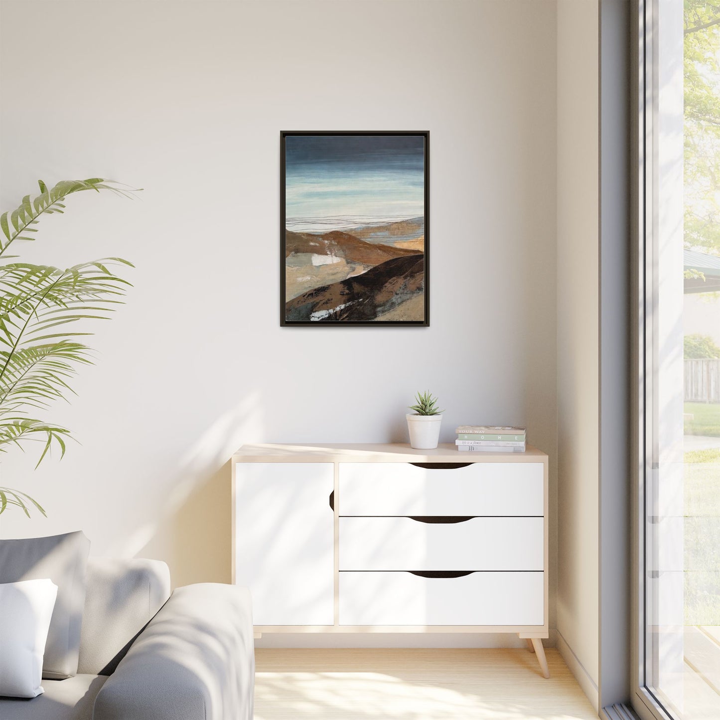 Framed Matte Canvas Art — Serene Abstract Landscape