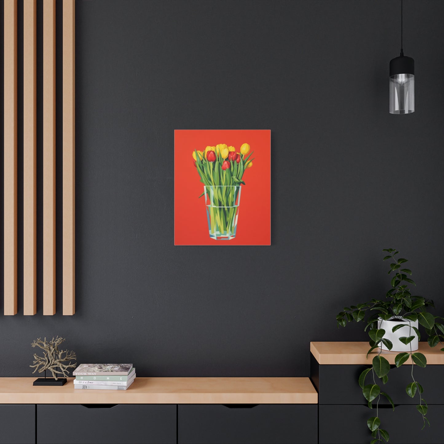 Tulip Bouquet Canvas Print — Vibrant Red Floral Wall Art
