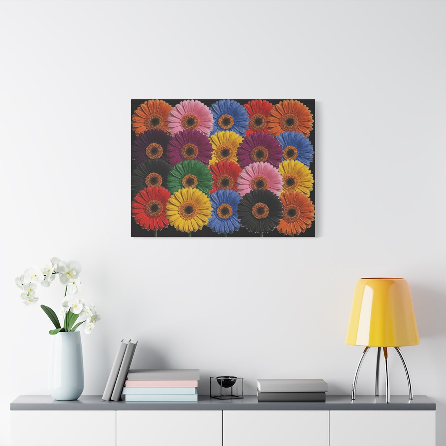 Colorful Gerbera Daisy Canvas Print — Vibrant Floral Wall Art