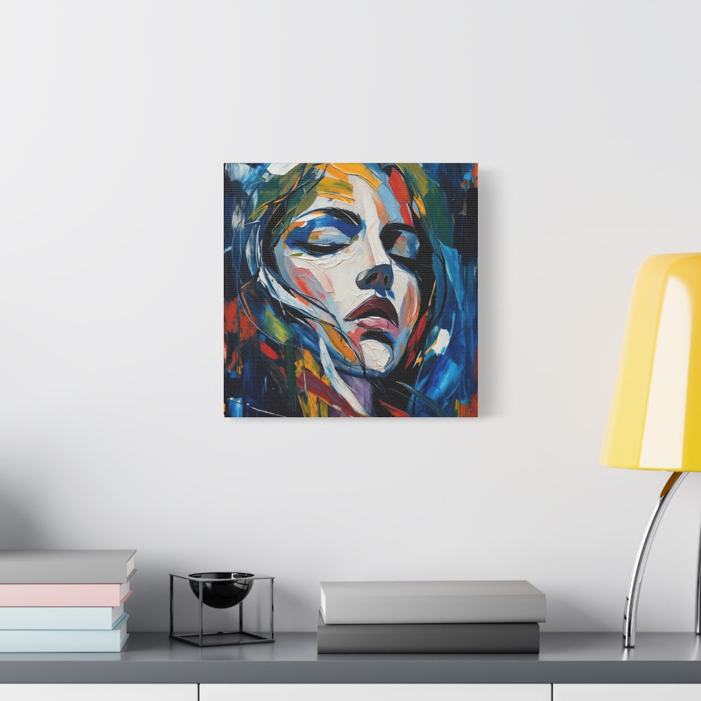Abstract Colorful Woman Portrait Canvas