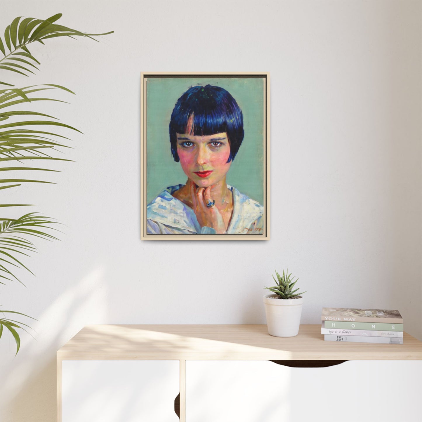 Framed Matte Canvas Portrait Print — Vintage Flapper Woman