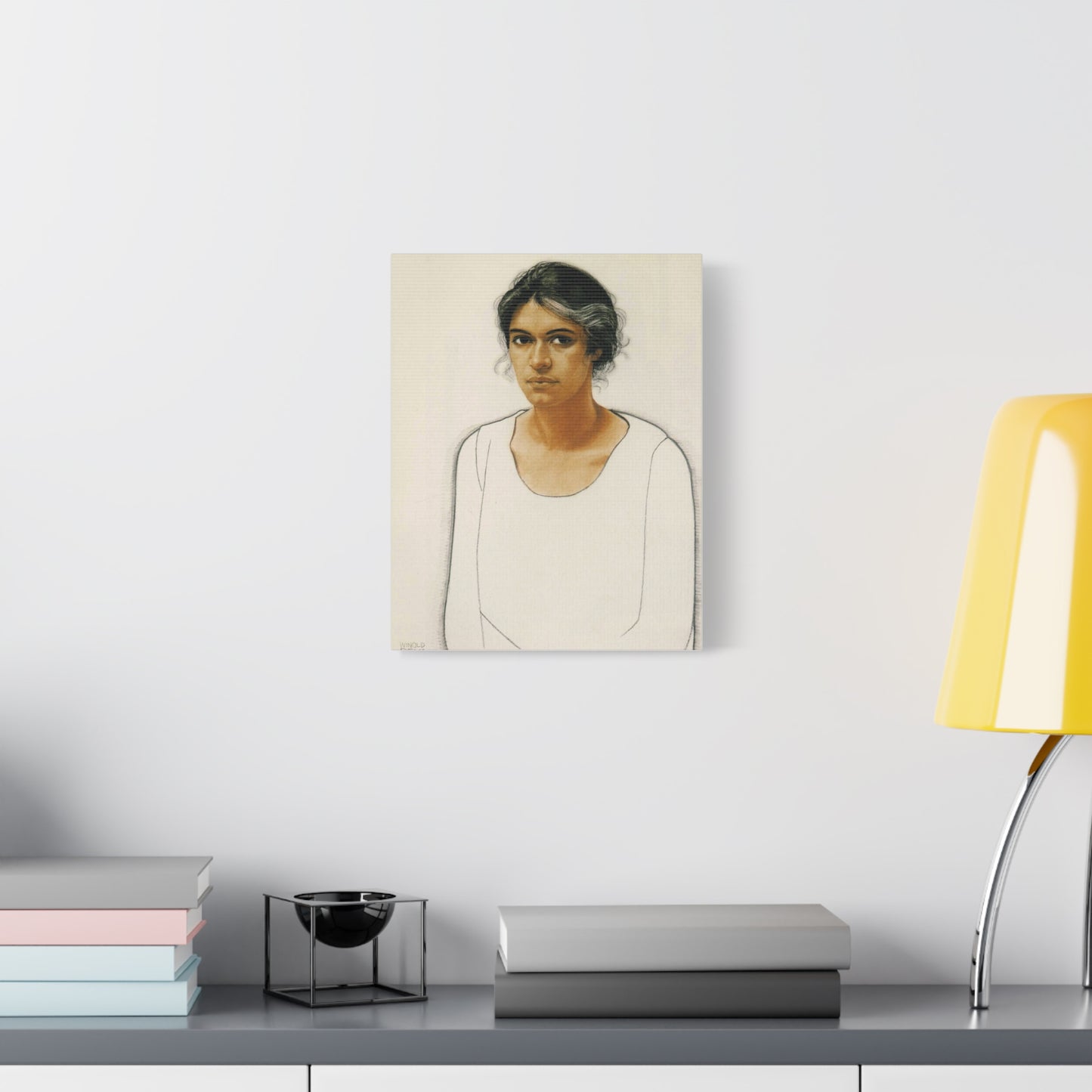 Portrait of a Woman by Winold Reiss Canvas Print – Matte Stretched Wall Art