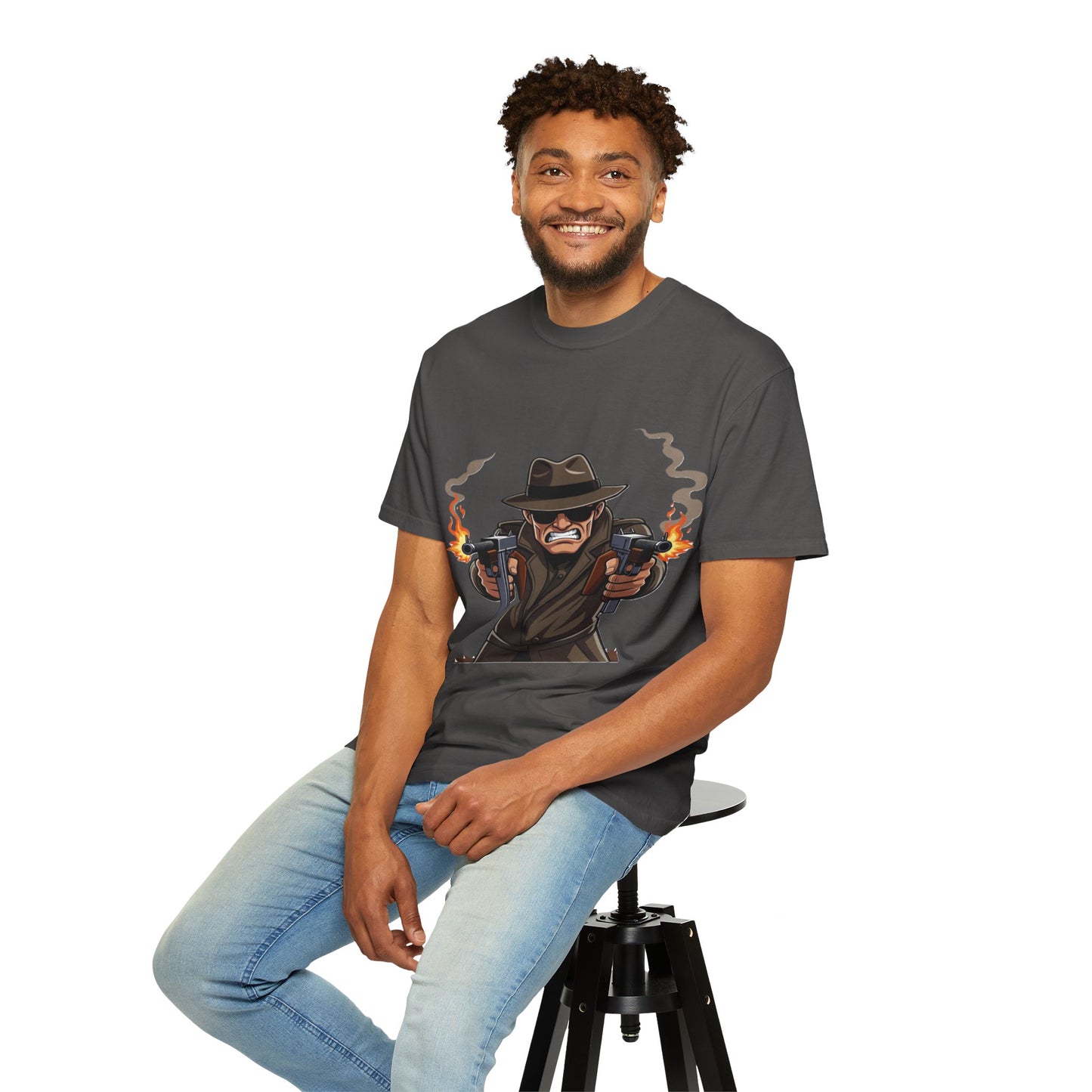 Vintage Gangster Shooter T-Shirt – Retro Mobster Graphic Tee