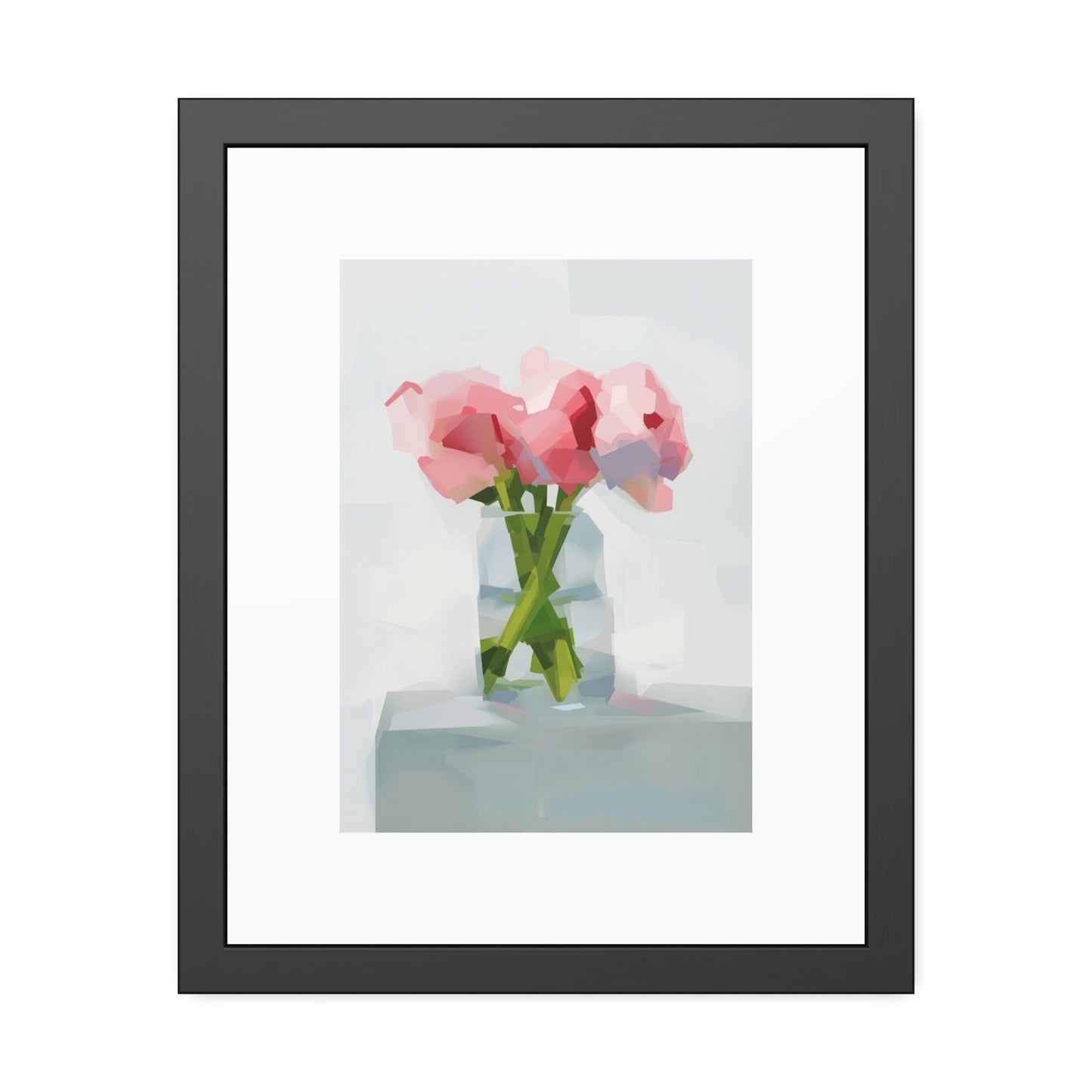 Framed Poster — Pink Floral Still Life Art Print (Modern Minimal)
