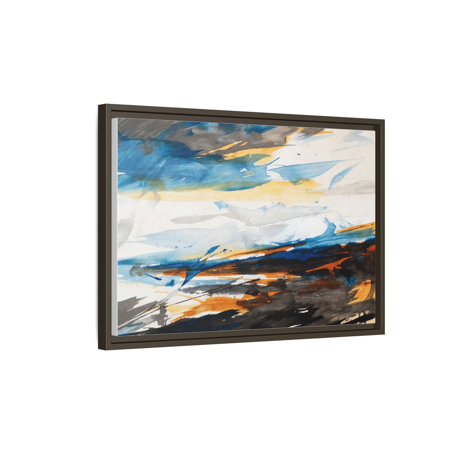 Abstract Coastal Waves Matte Canvas Framed Wall Art