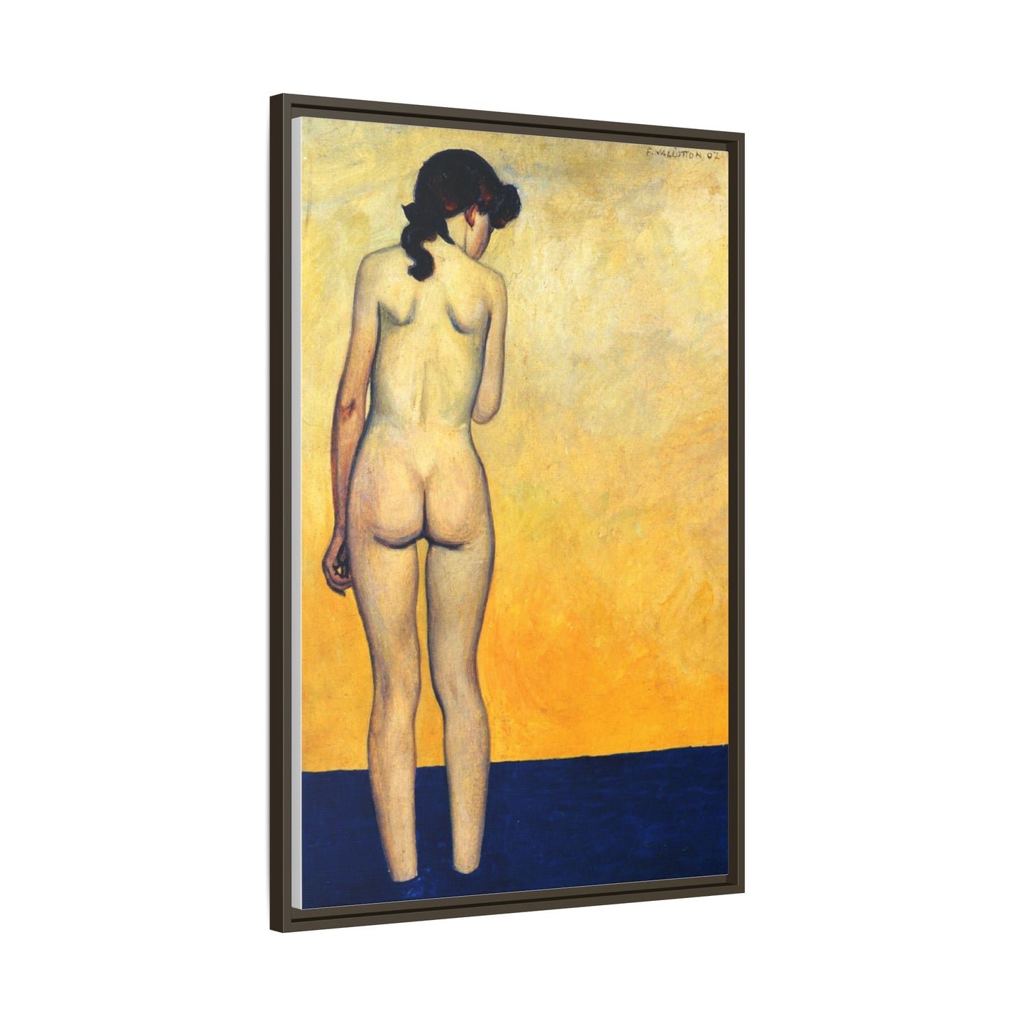 Adolescente entrant dans l'eau by Félix Vallotton Framed Matte Canvas Wall Art Print