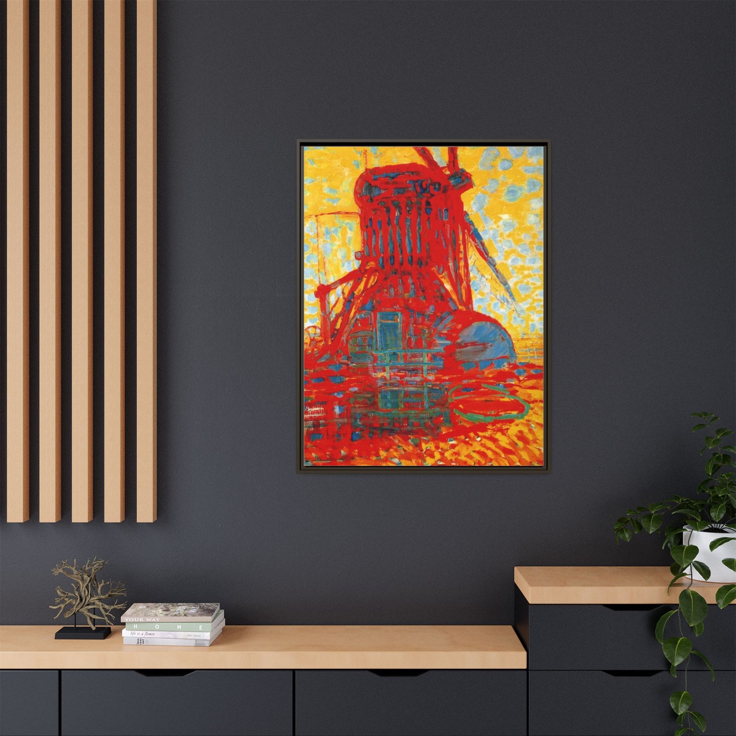 Mill by Sunlight by Piet Mondrian Matte Framed Canvas Wall Art Print